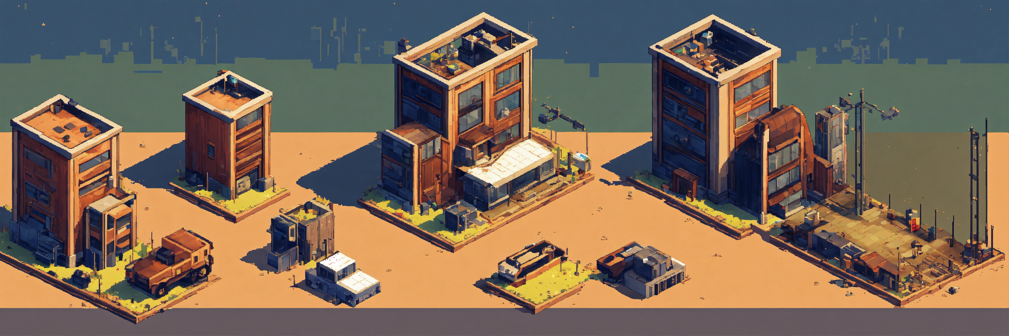 Lexica - Isometric. short to tall Upgrade progression of a post ...