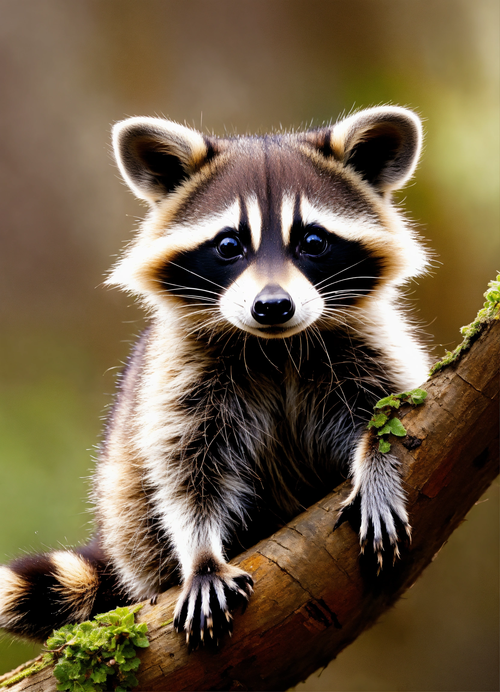 Lexica - A simple abstract cute baby raccoon with a white background