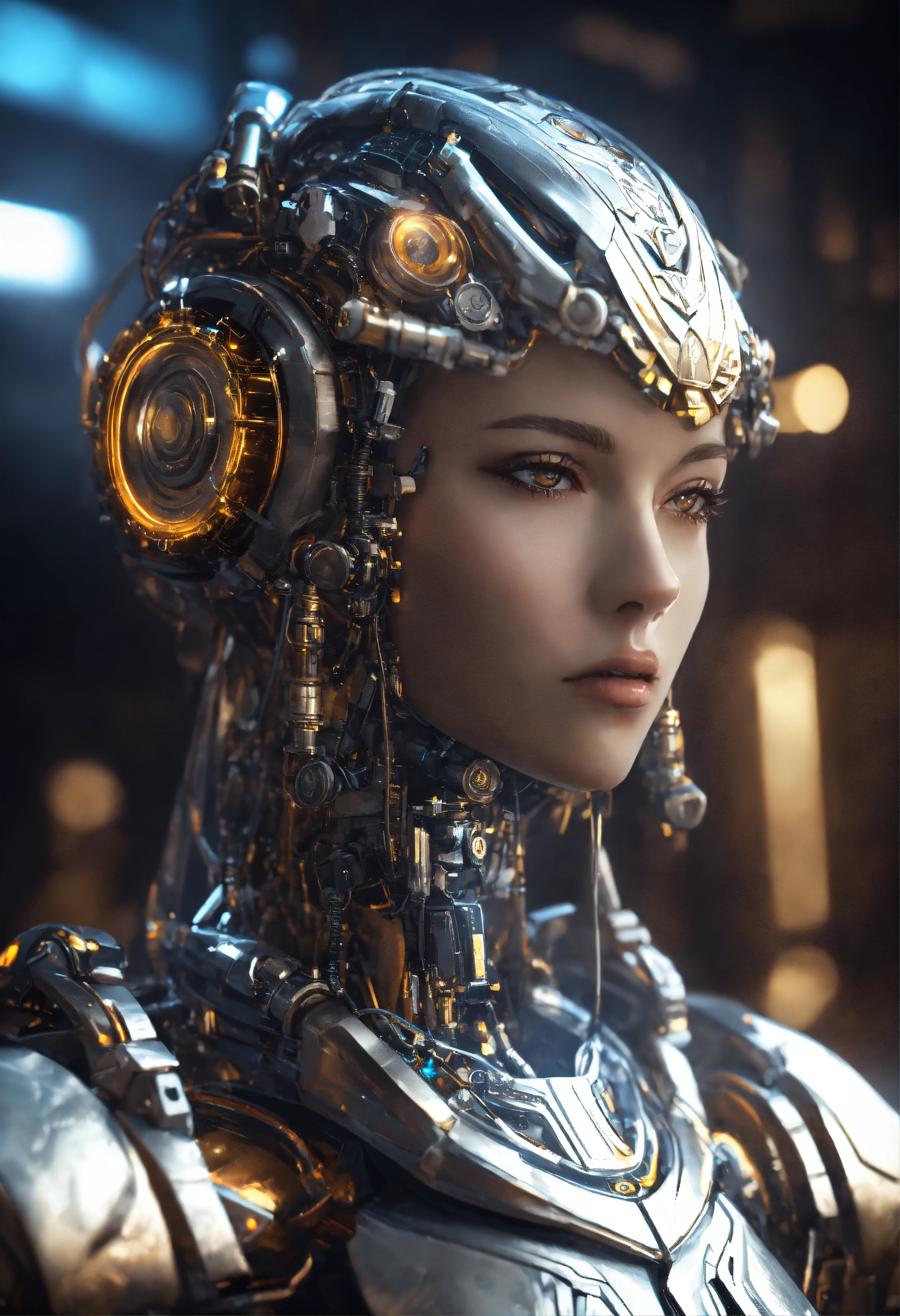 Lexica - Robotic deity, silver, breathtaking, 4K resolution, unreal engine