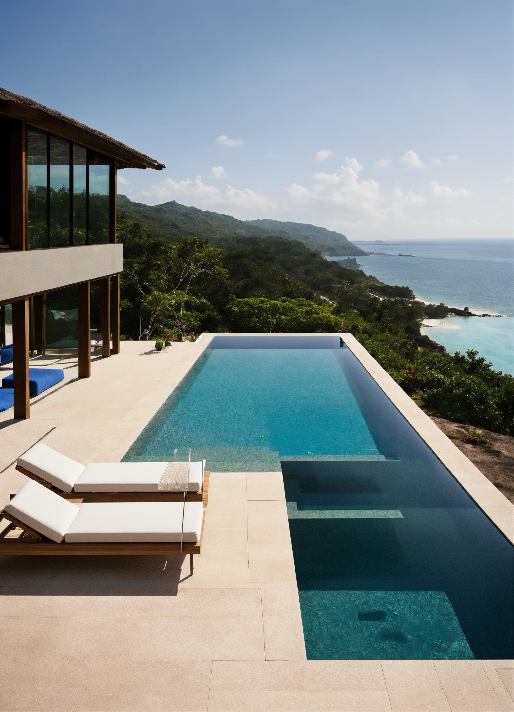 Lexica - An infinity pool with the view of a beach in front. The ...