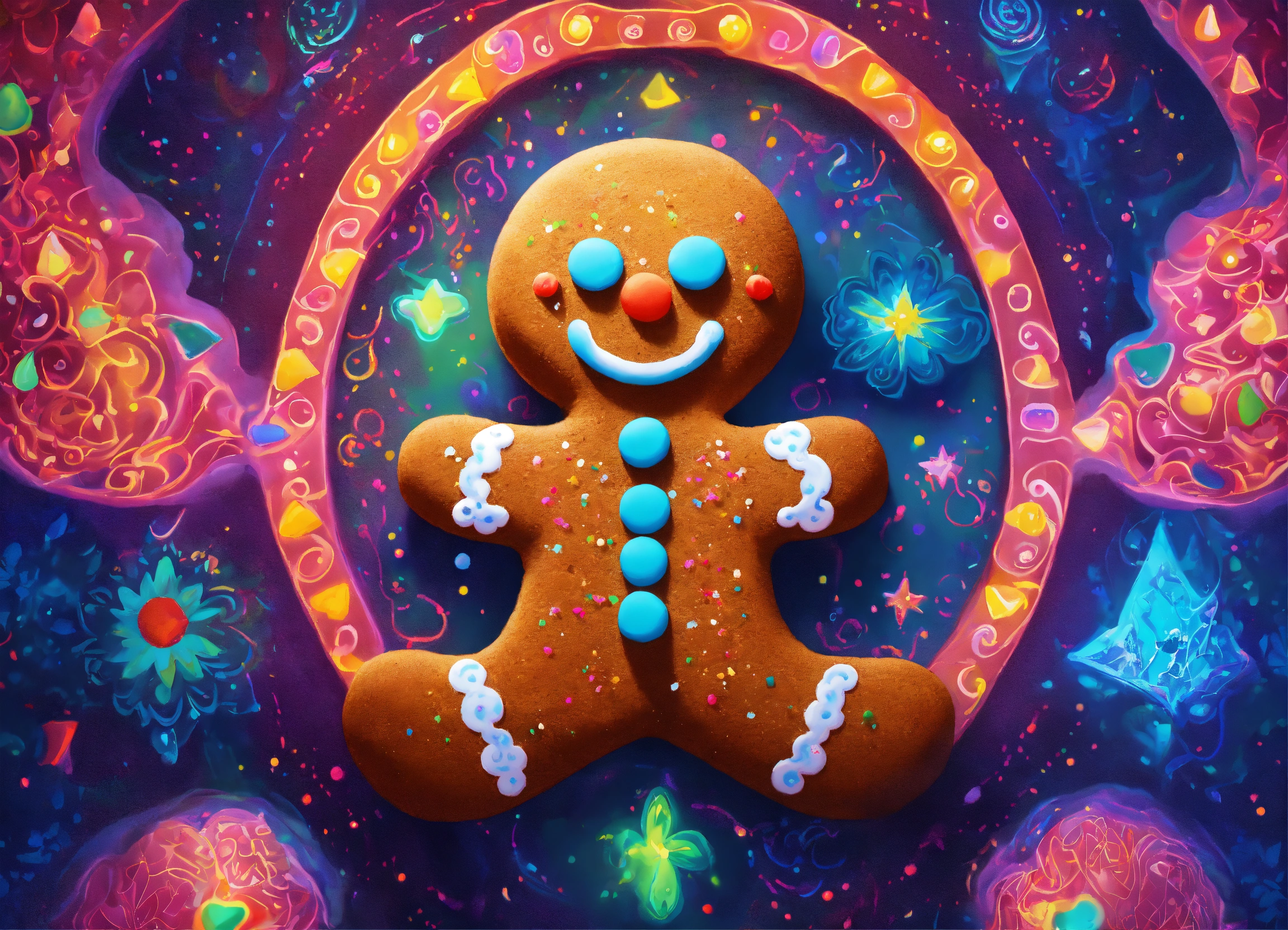 Lexica - Traditional cute Gingerbread man with perfect eyes on a ...