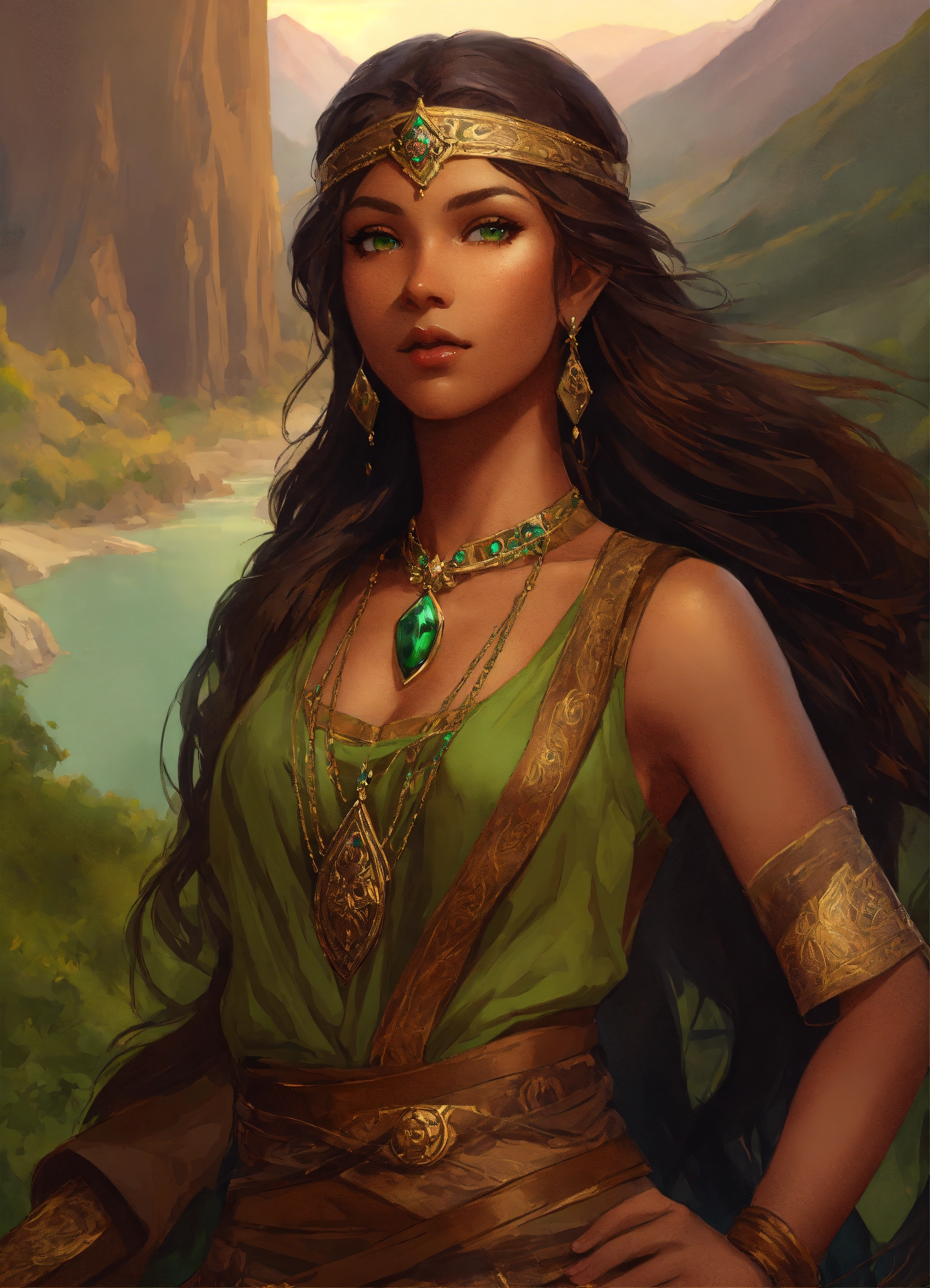 Lexica - Full body portrait of gorgeous elf female scout, high ...