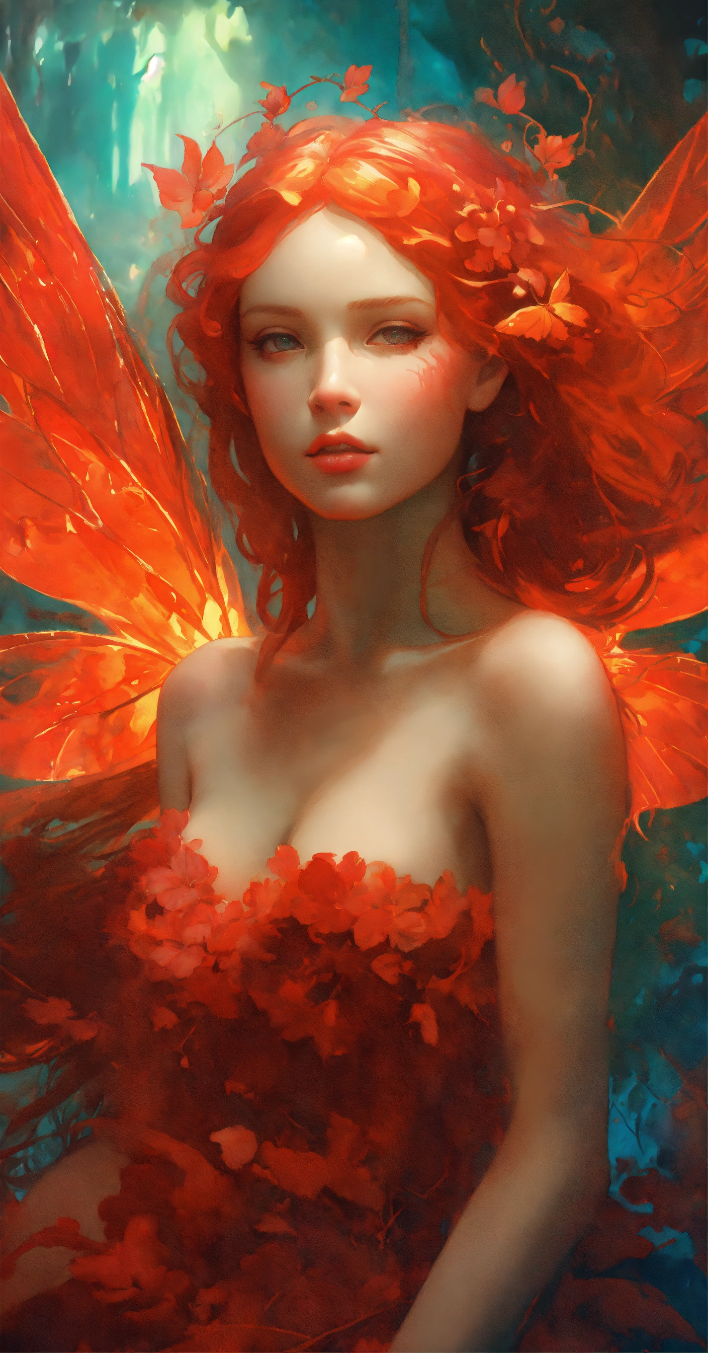 Lexica - A radiant red-haired fairy by Ross Tran!!! And Alphonse Mucha ...