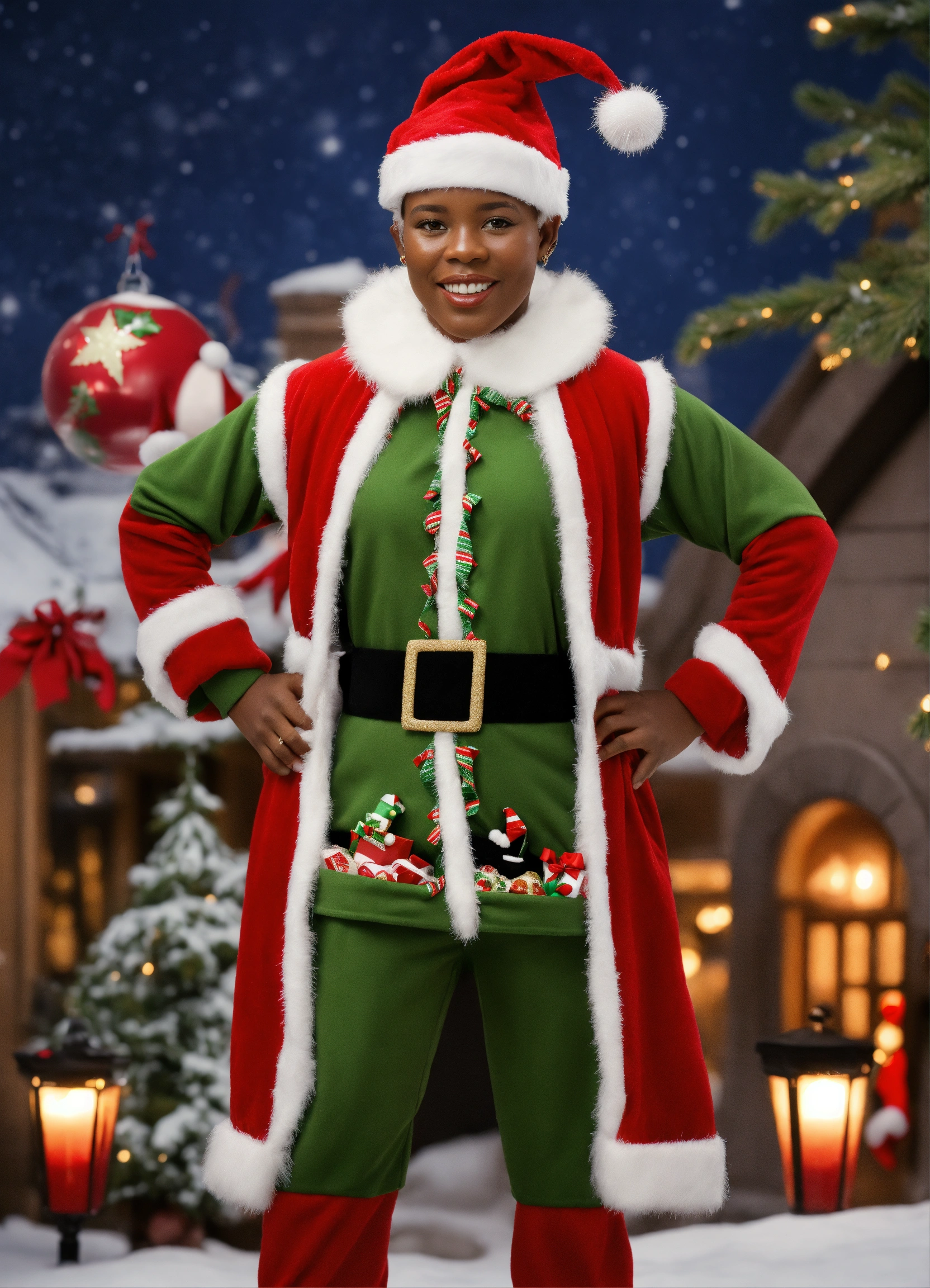 Lexica - African American Christmas elves full body