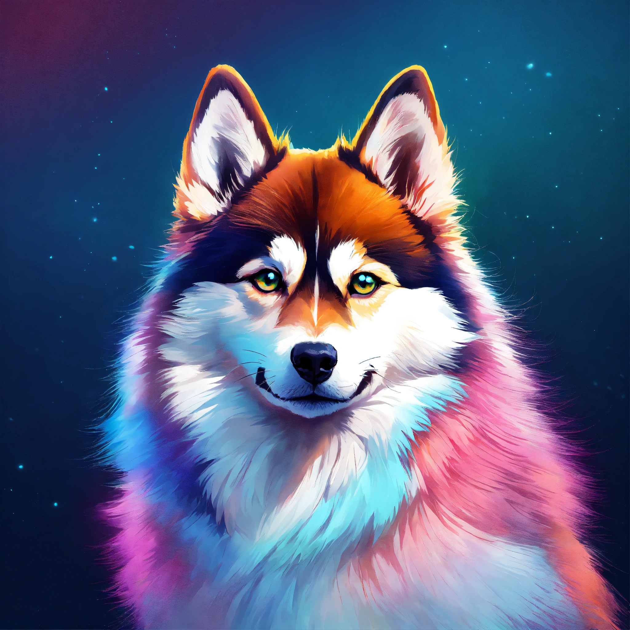 Lexica - In this vivid portrait, a captivating Pomsky looks straight ...