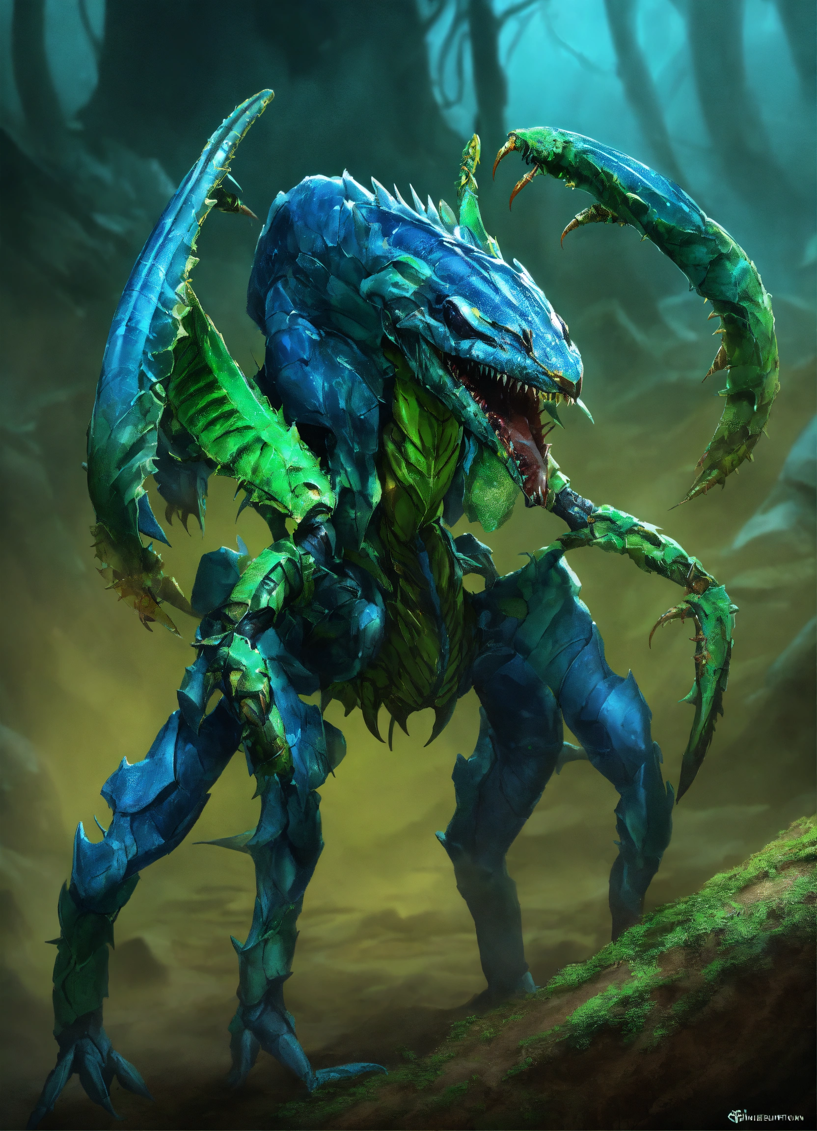 Lexica - A solid blue & green patterned bioform of the multispecies ...