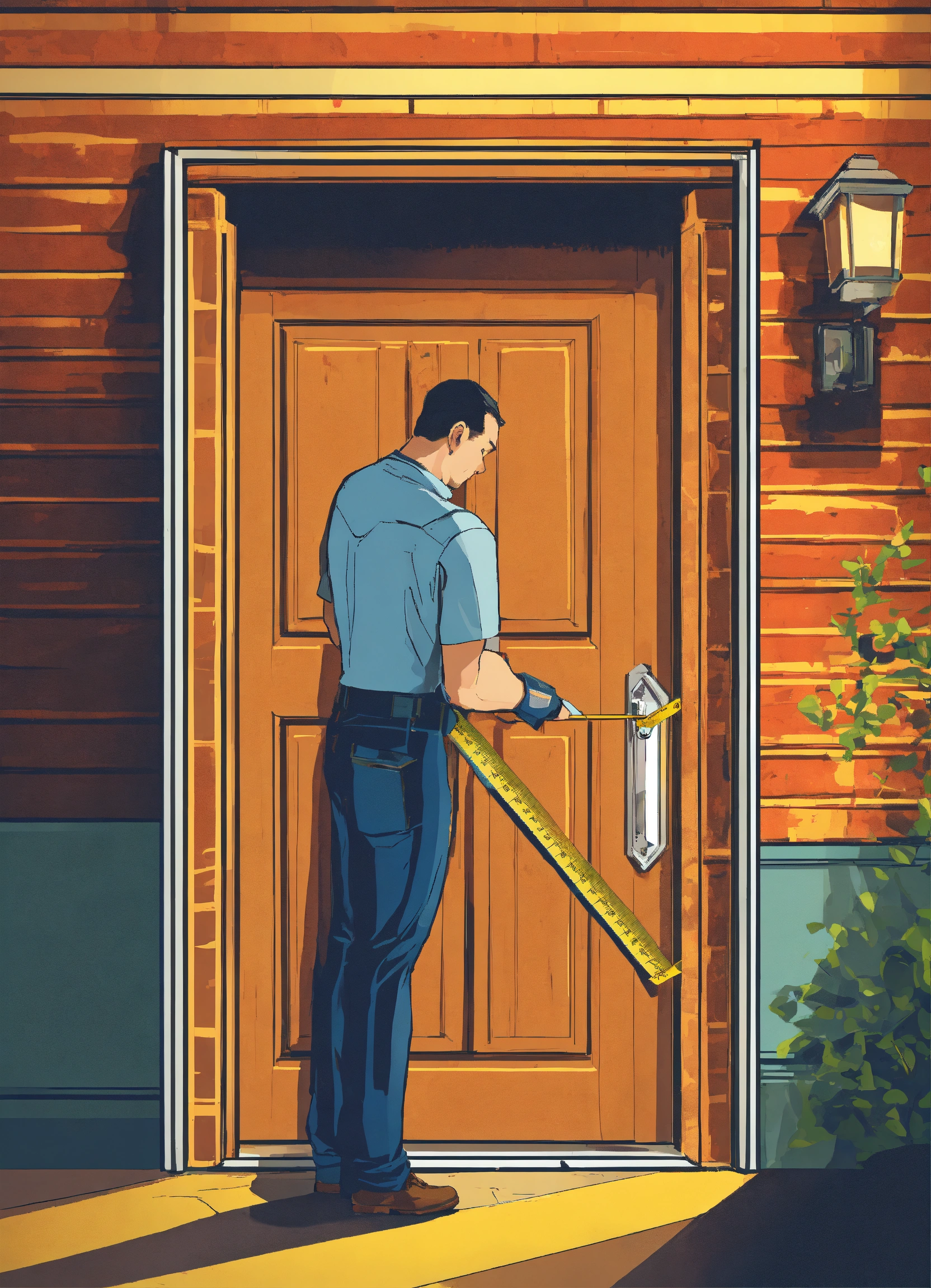 Lexica - Man using a measuring tape to measure the perimeter of his ...
