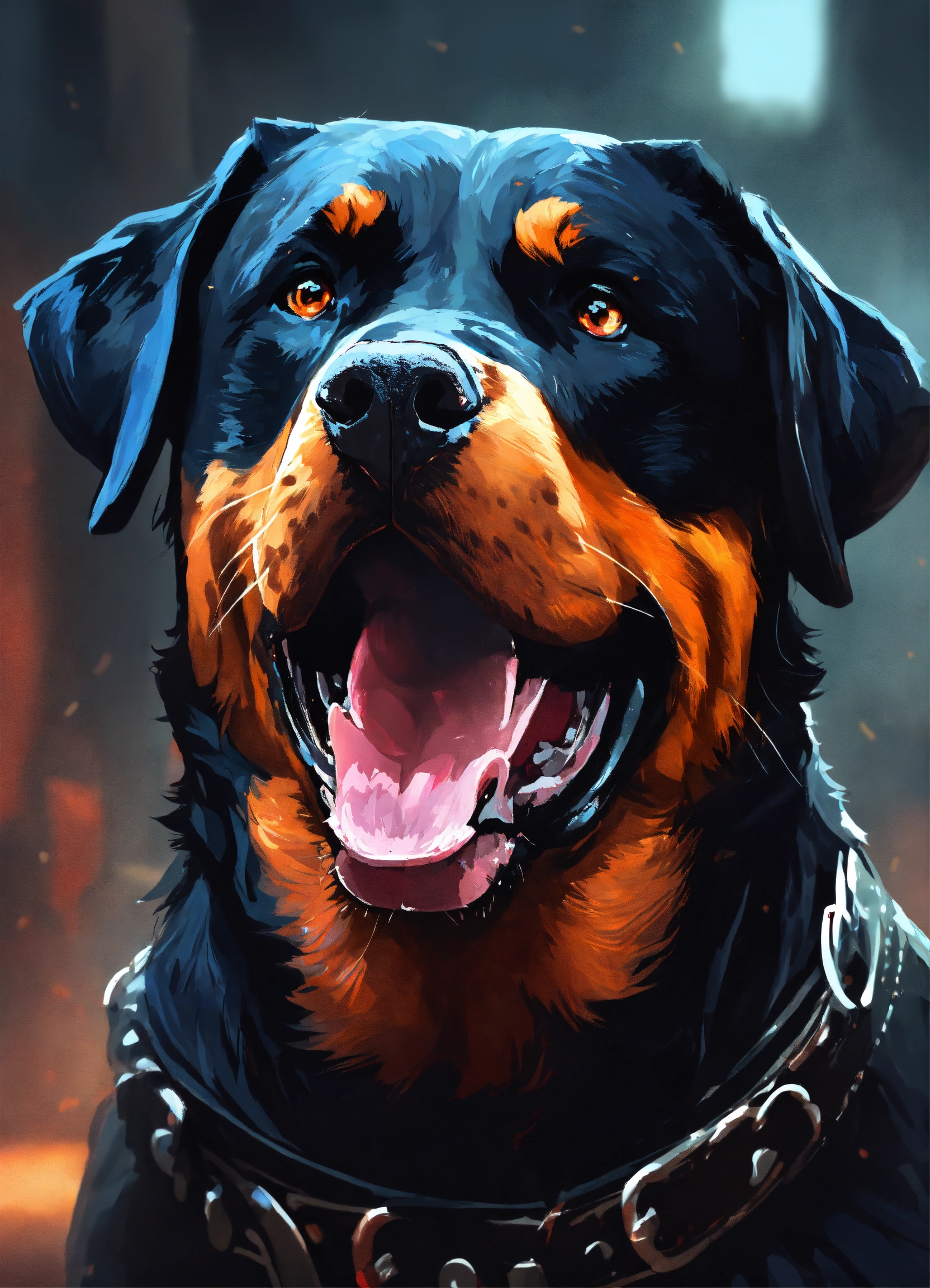 Lexica - Cool Rottweiller growling art style 8k trending on artstation