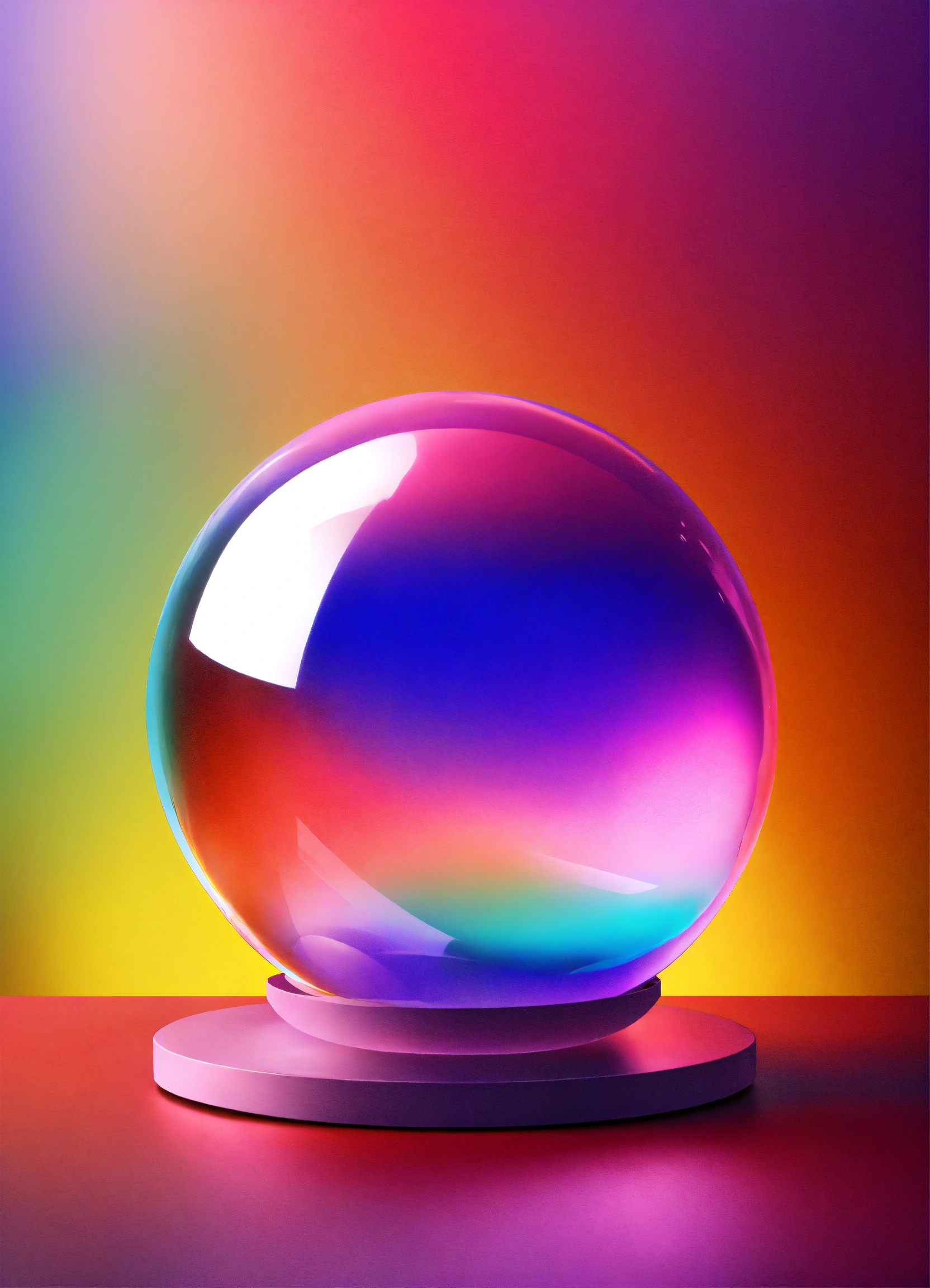 Lexica - A colorful shiny transparent realistic sphere object with a ...