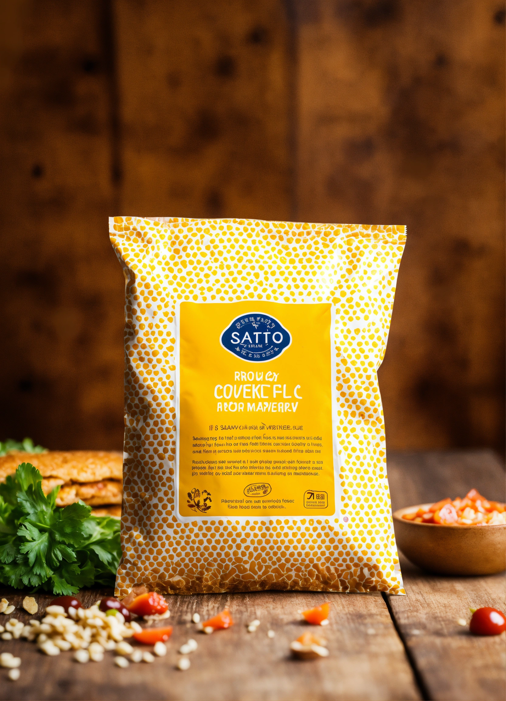 Lexica Product photography of a food sachet