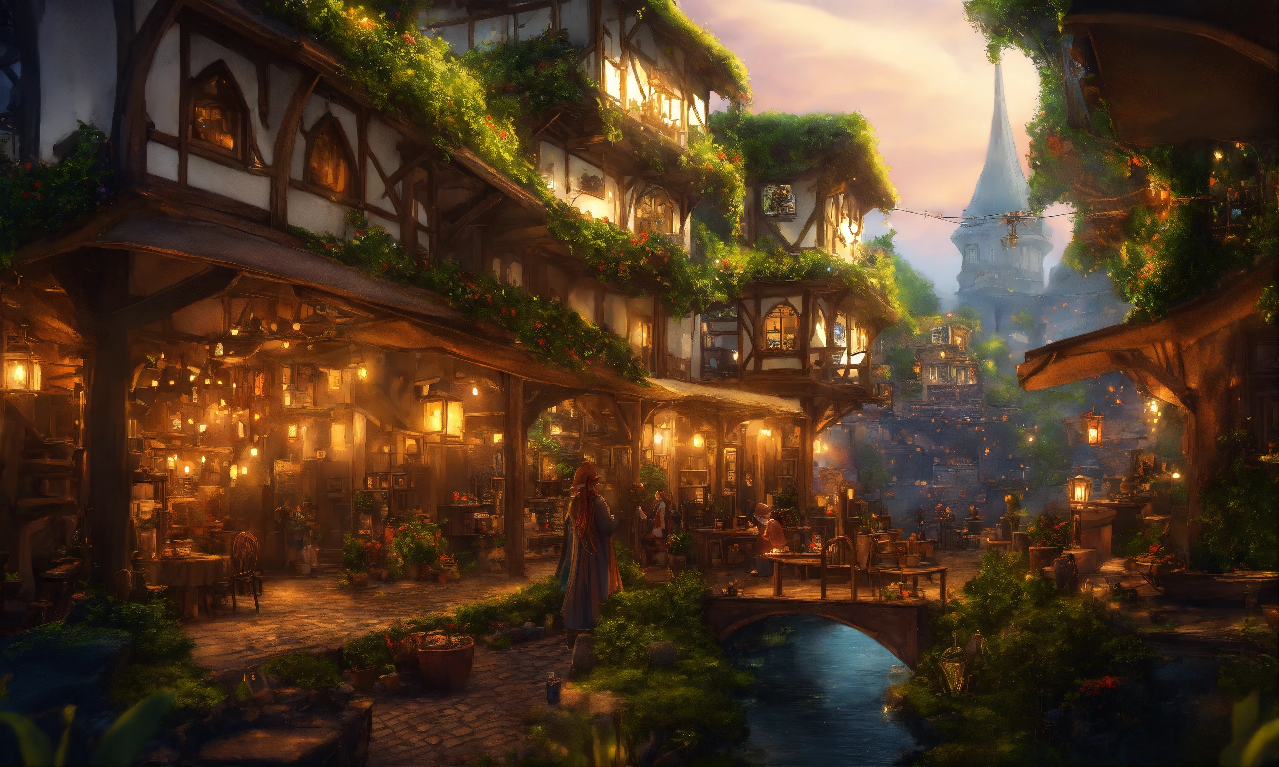 Lexica - Epic shot of ultra detailed and cozy elves city with many ...