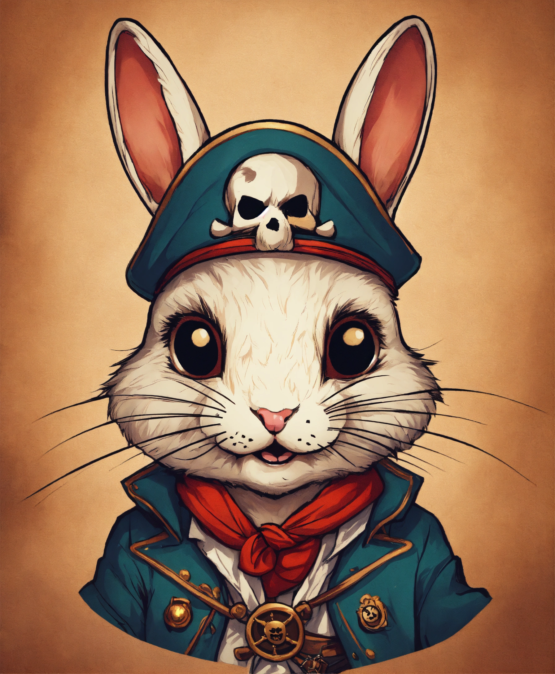 Lexica - A rebellious yet adorable cute mischevious pirate bunny face ...