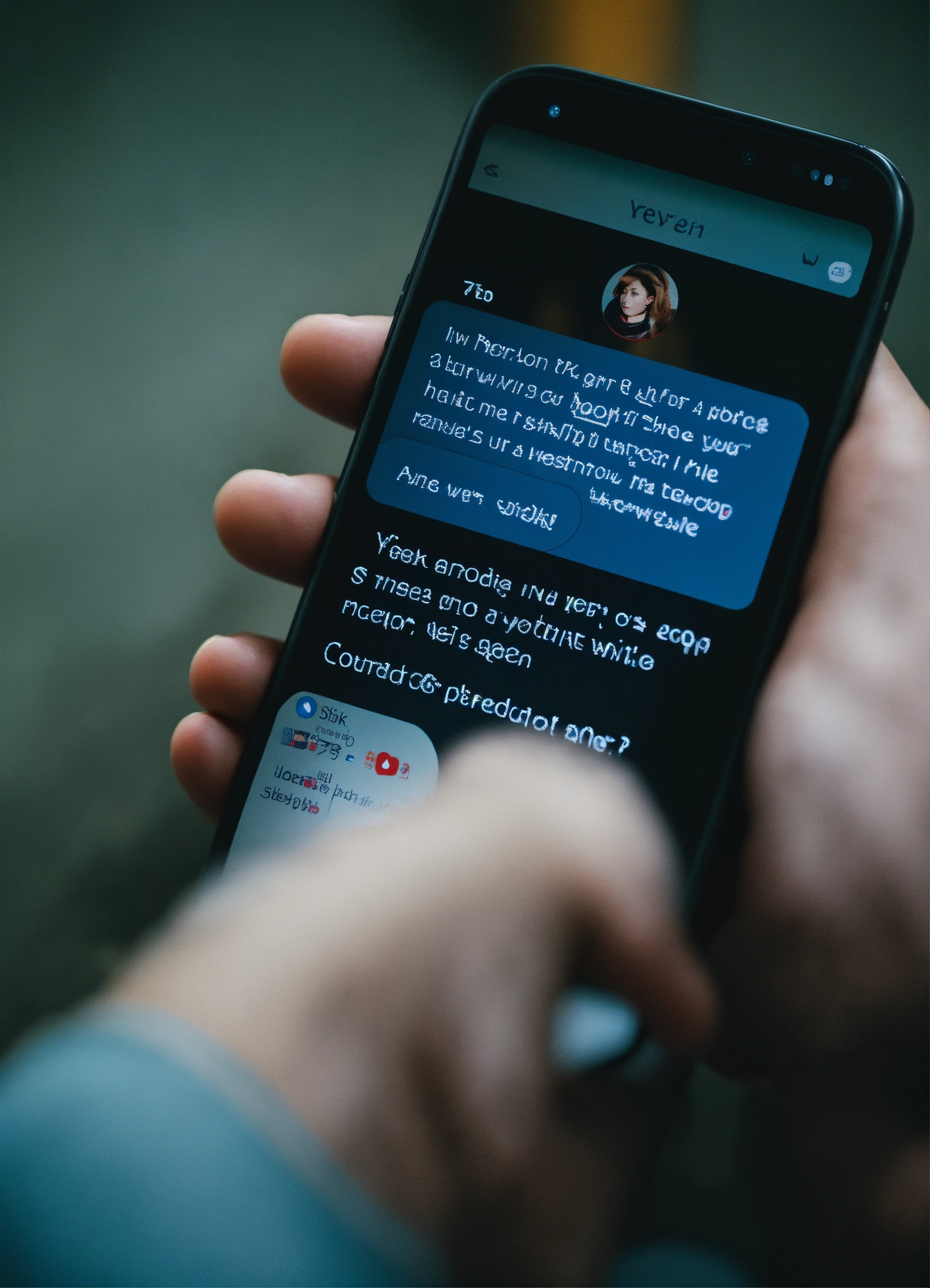 Lexica - A close up of a phone screen while texting.