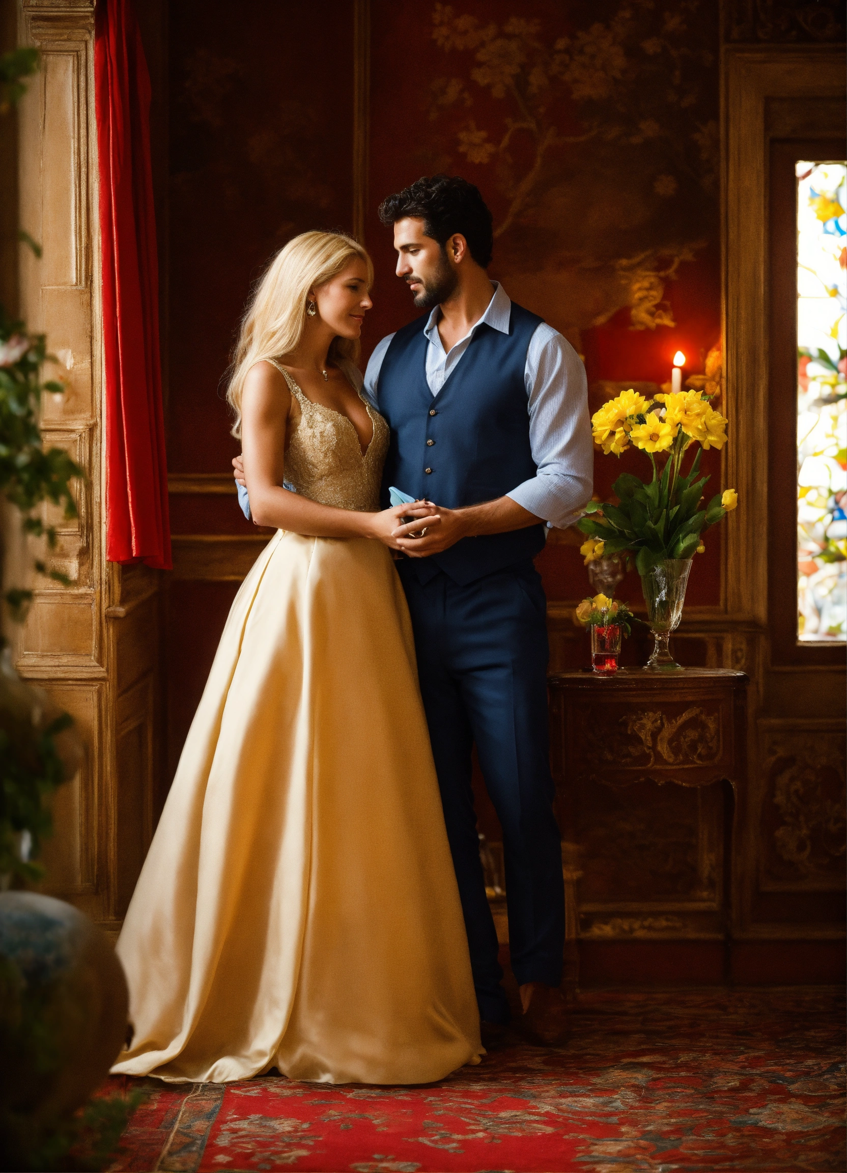 Lexica Spanish man and a blonde fragile woman love