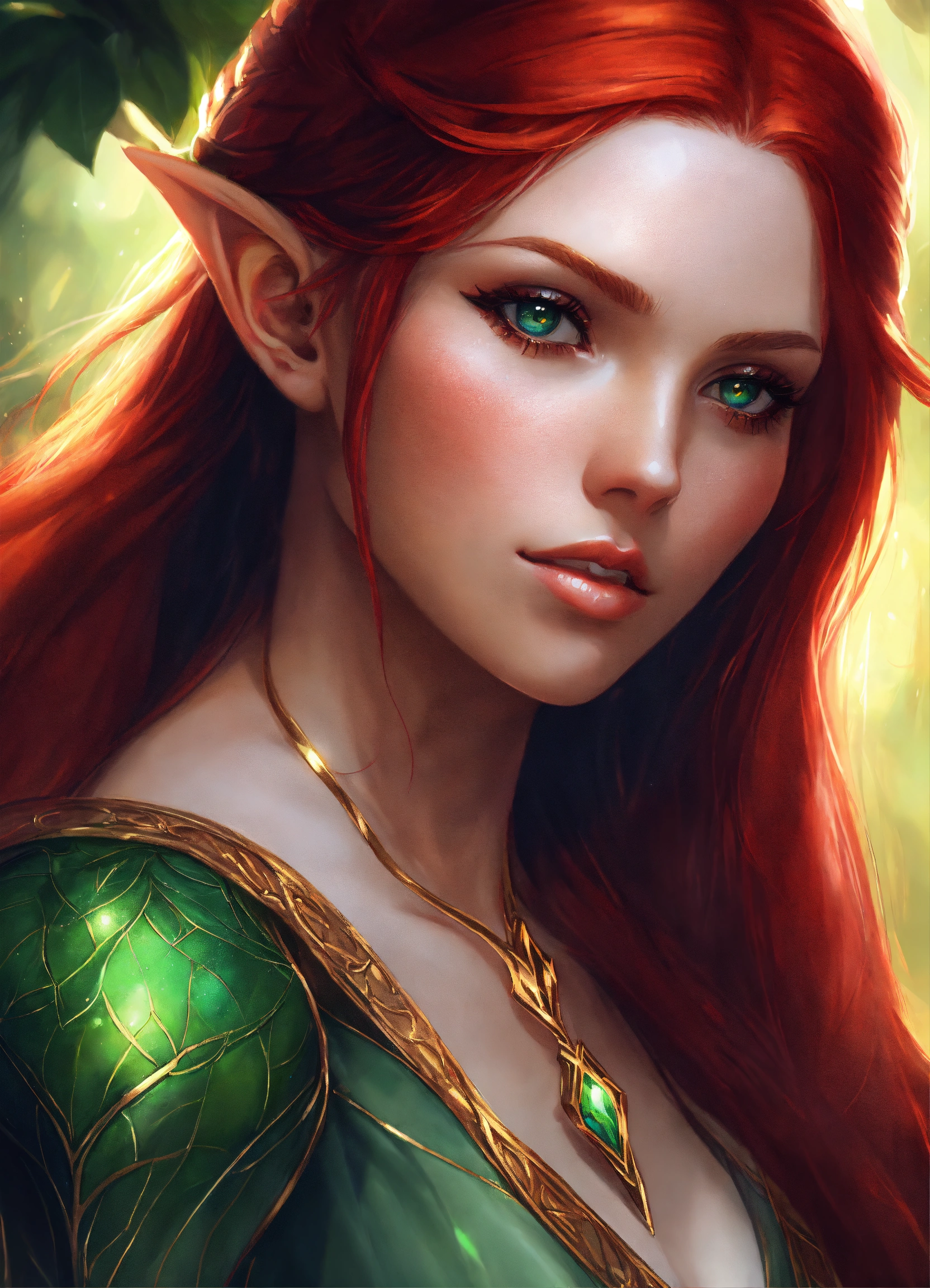 Lexica - A beautiful red haired elven princess. Art. Digital art. Art ...