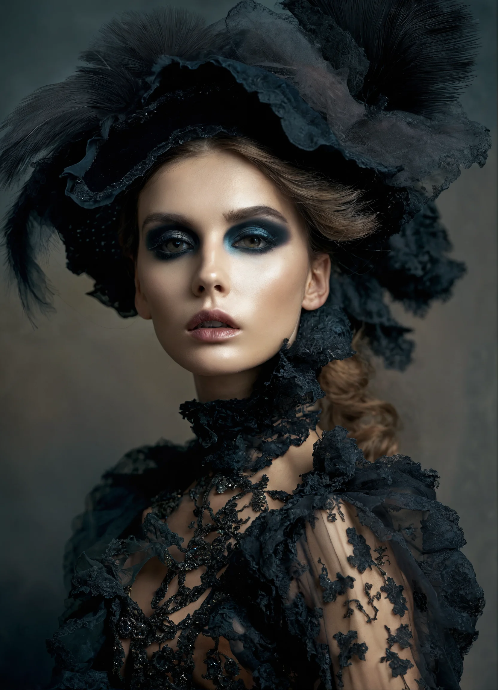Lexica - Fashion shooting , portrait, barocque, fashion model, smokey eyes