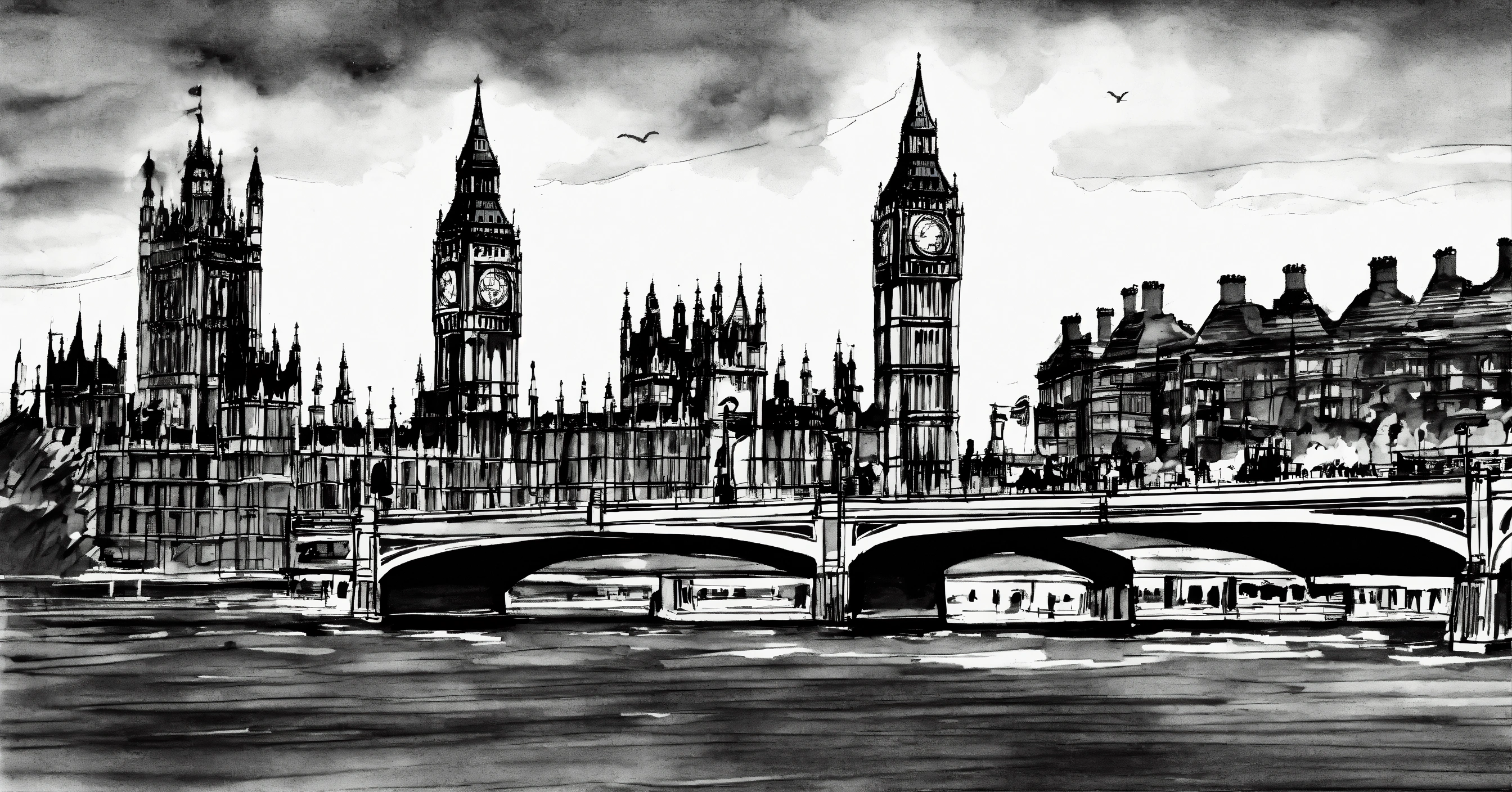Lexica - Pen and ink drawing Big Ben London