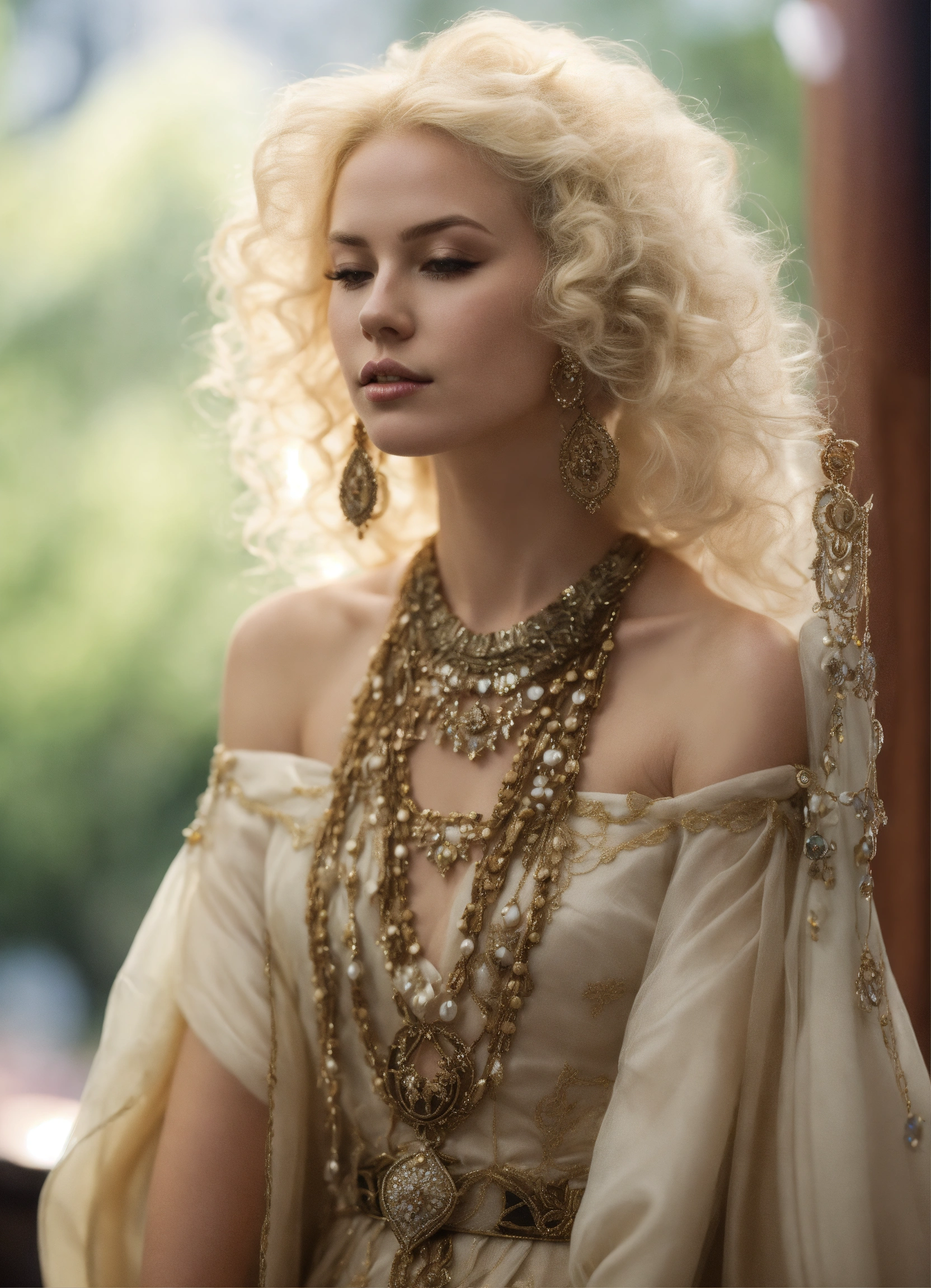 Lexica - Queen in reference style,White skin, full length, blonde hair