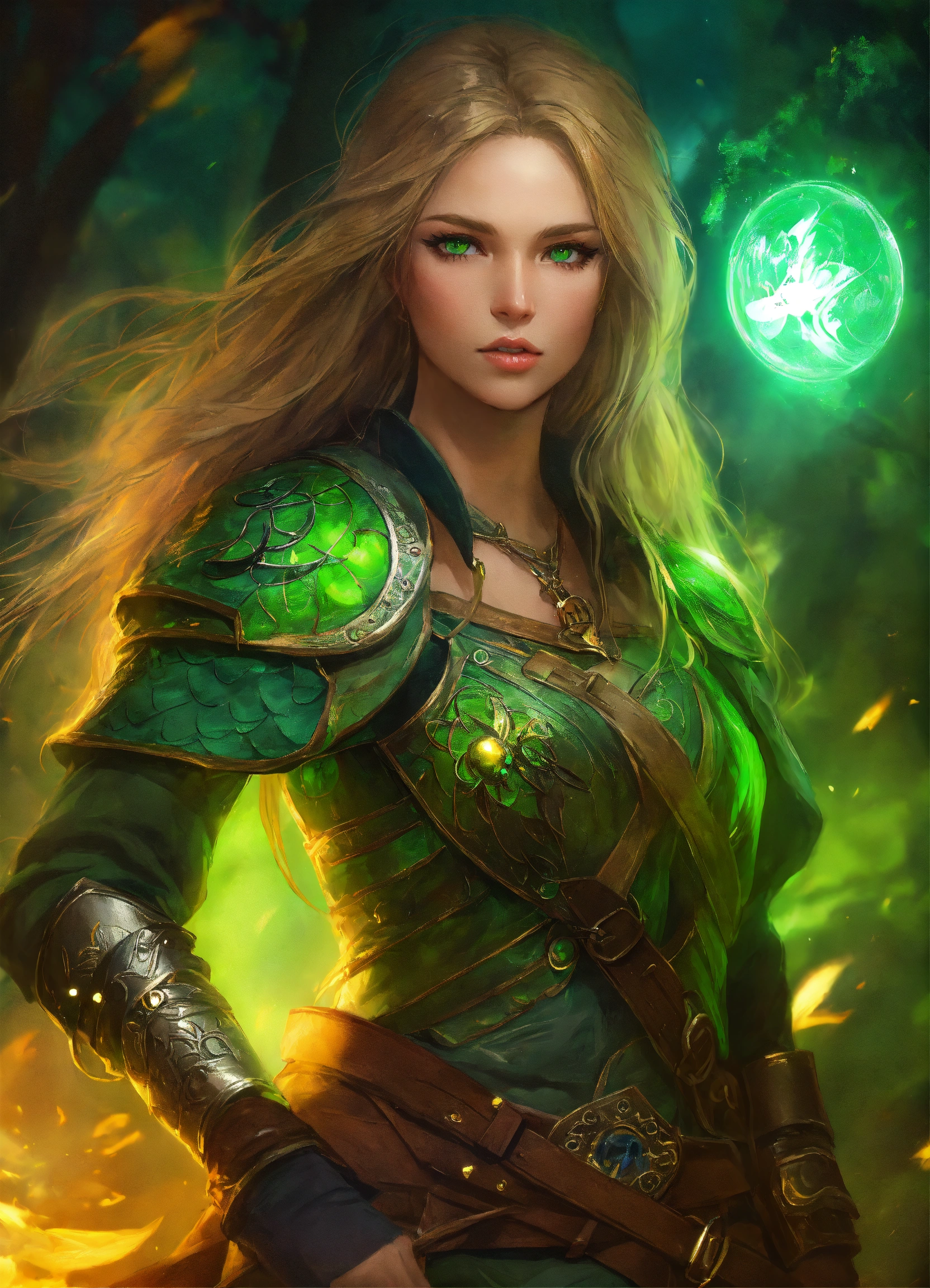 Lexica - Beautiful female warrior with magic powers, long dark blonde ...