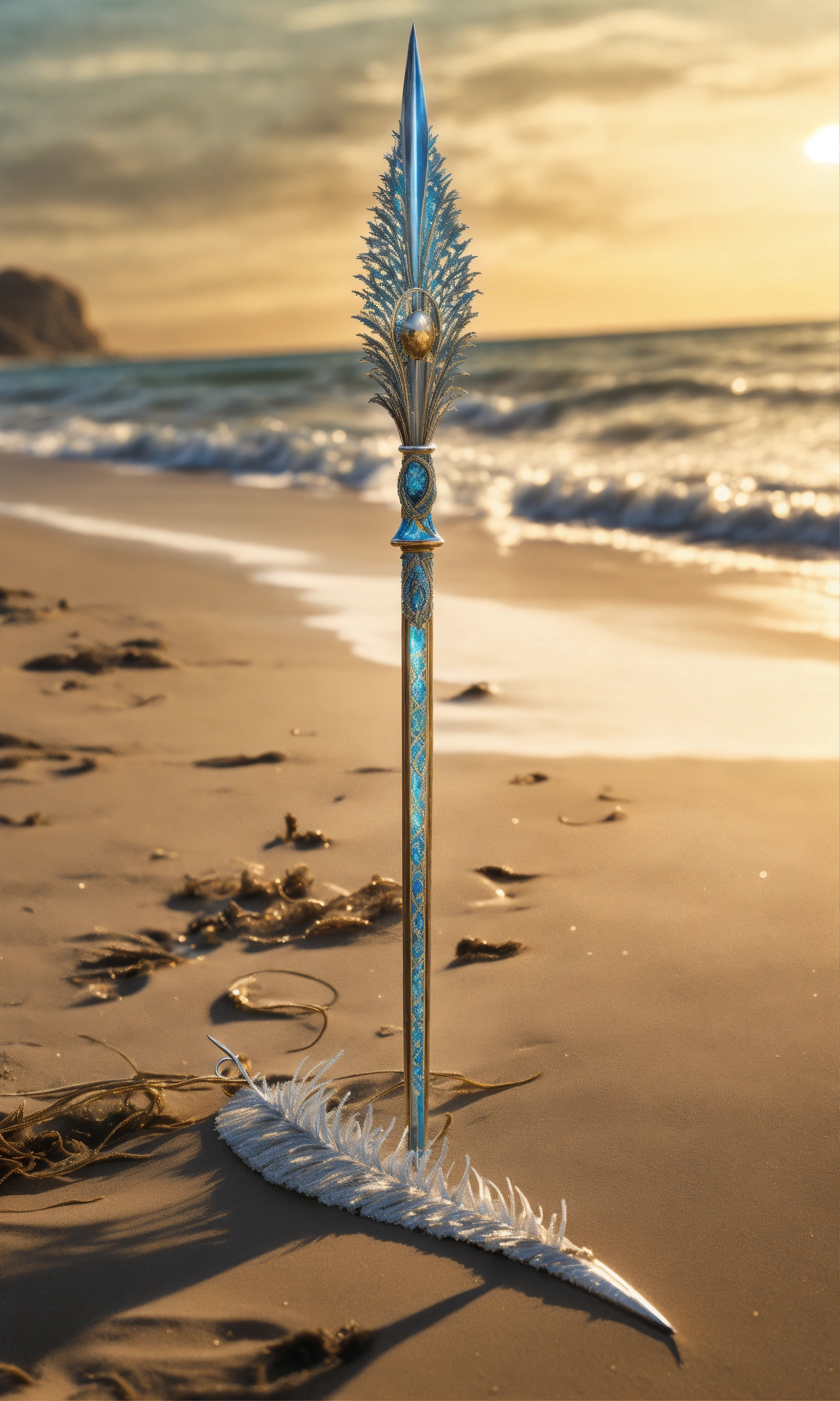 Lexica - 8k, picture of a narrow and delicate toothed spear with sharp ...