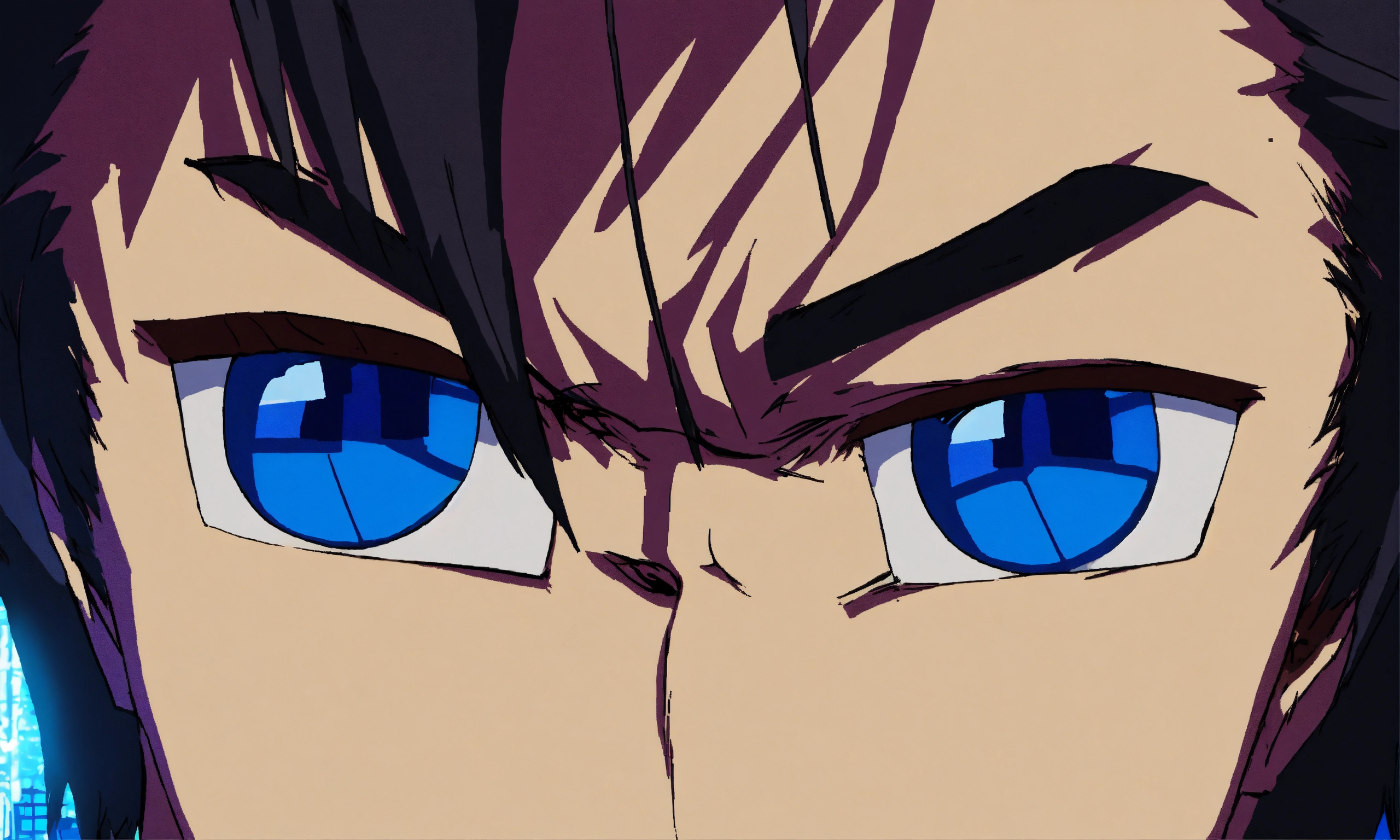 Lexica 80s Anime Style Closeup Of Mans Eyes Dark Hair