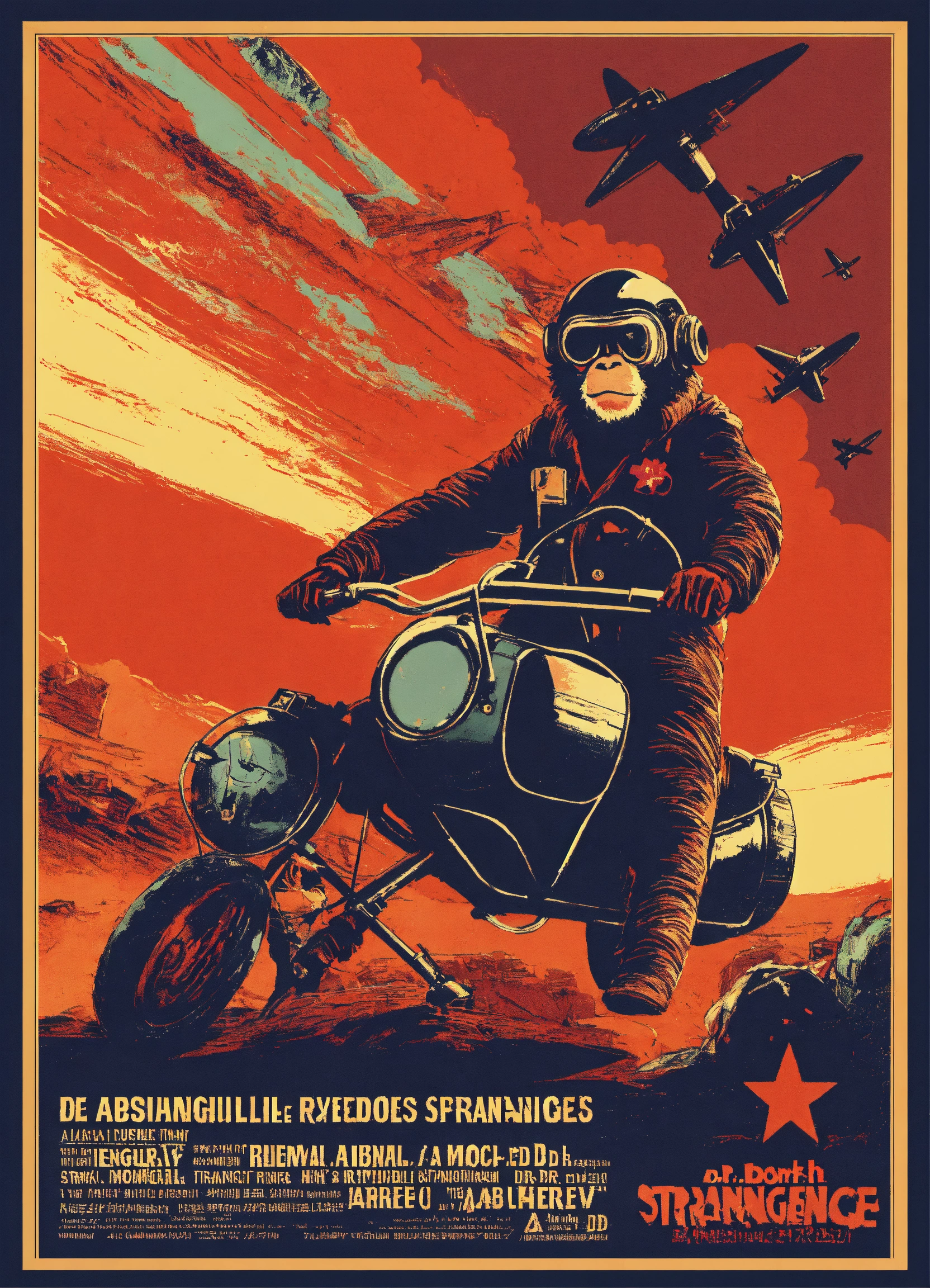 Lexica - A monkey rides a bomb like Dr. Strangelove