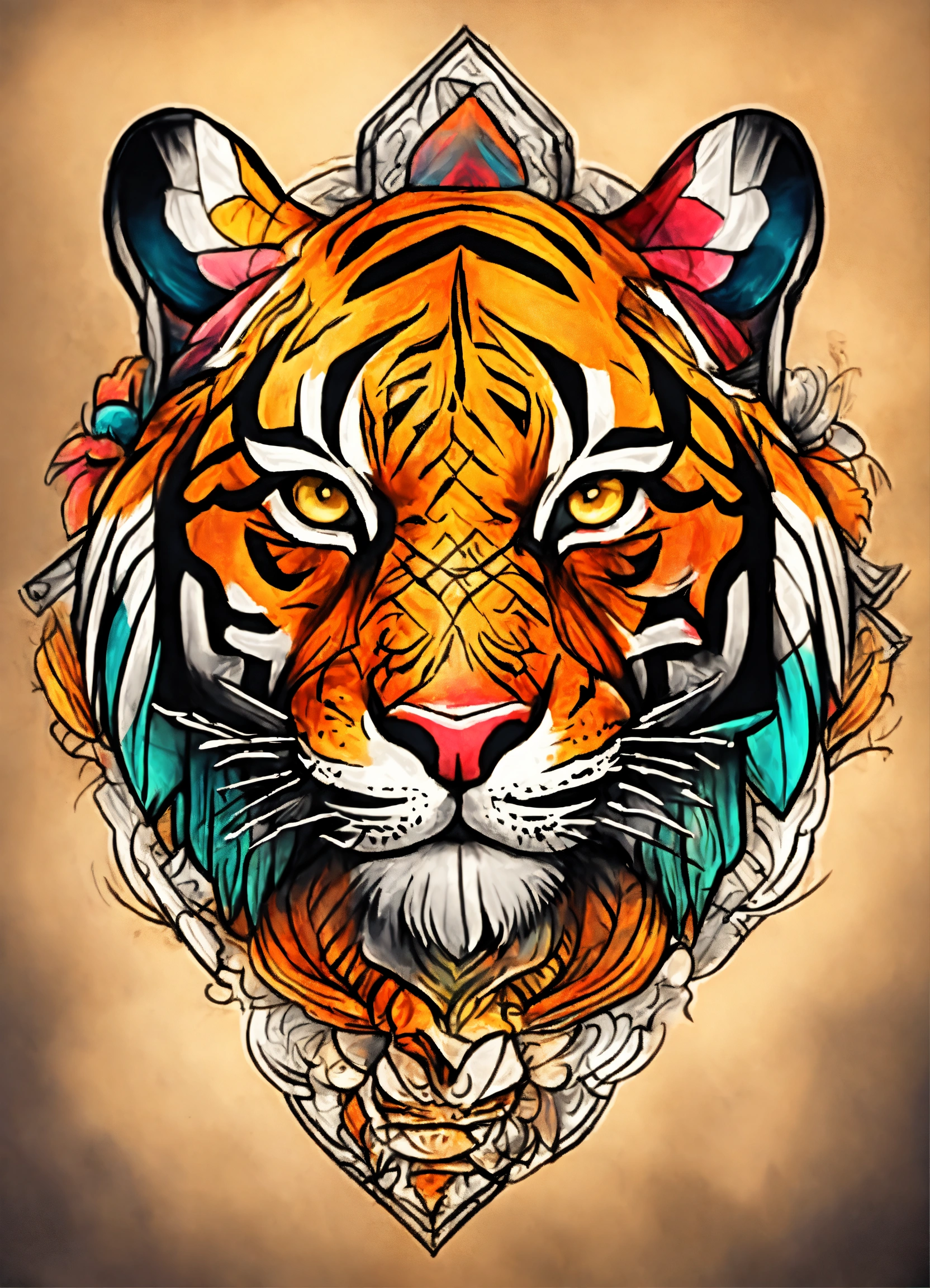 Lexica Sketch tattoo drawing drawing style stylization bright colors