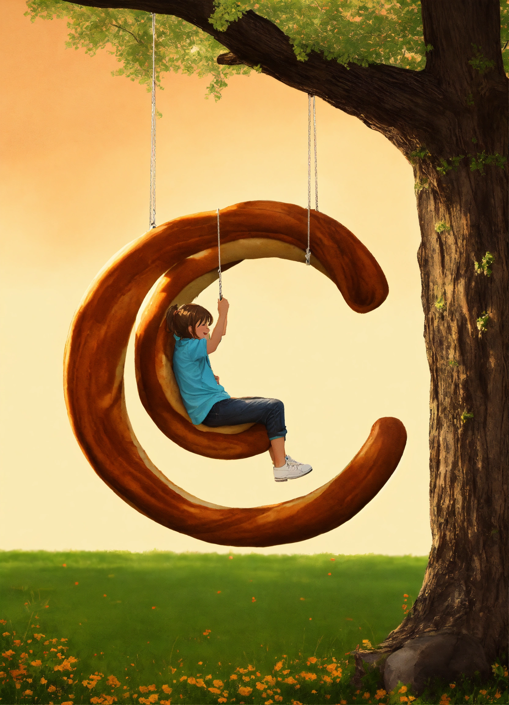 Lexica - Visualize a swing hanging from a tree branch, designed to look ...