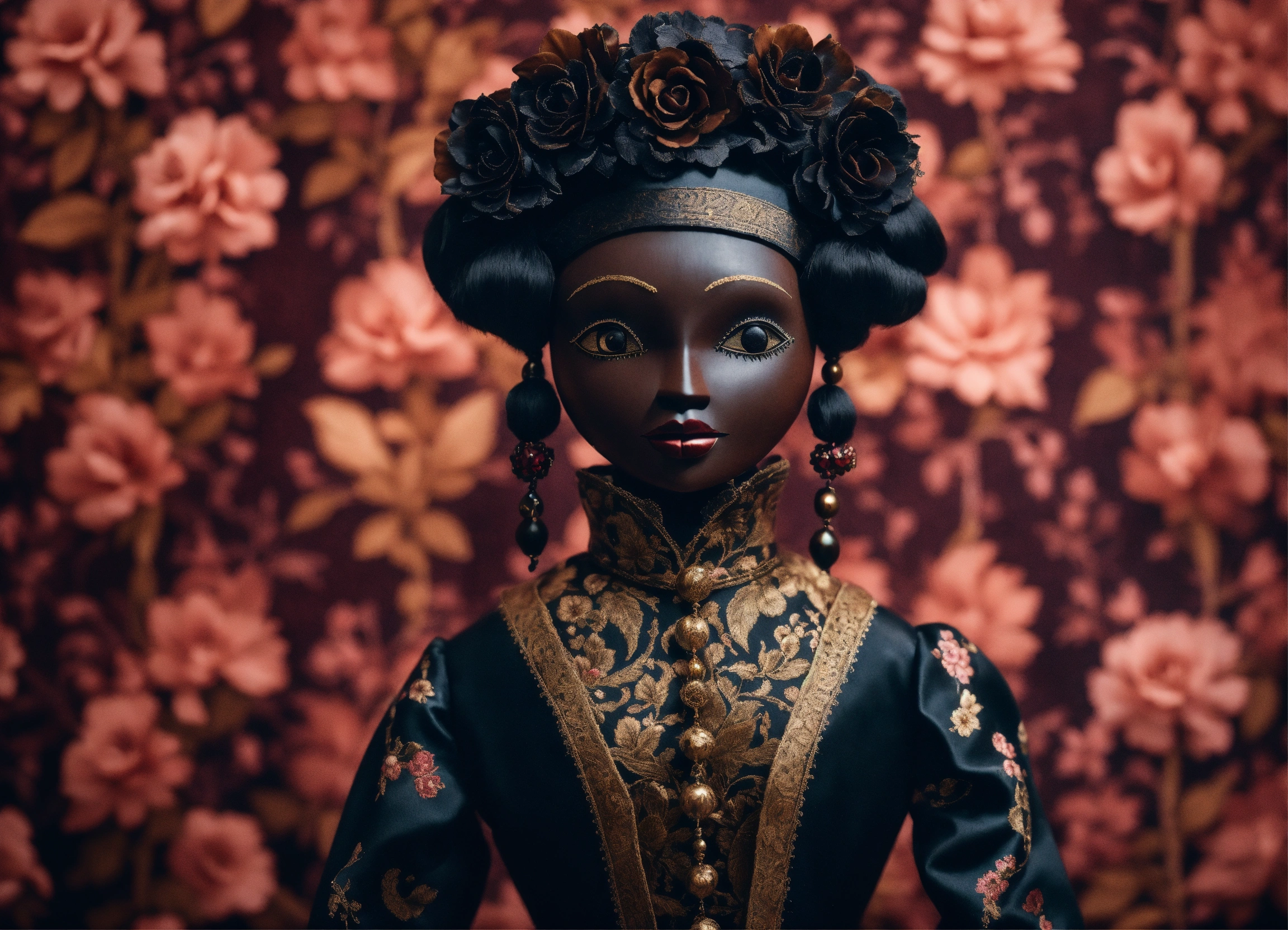 Lexica - Georgian dark skinned wooden puppet that looks like an elegant ...