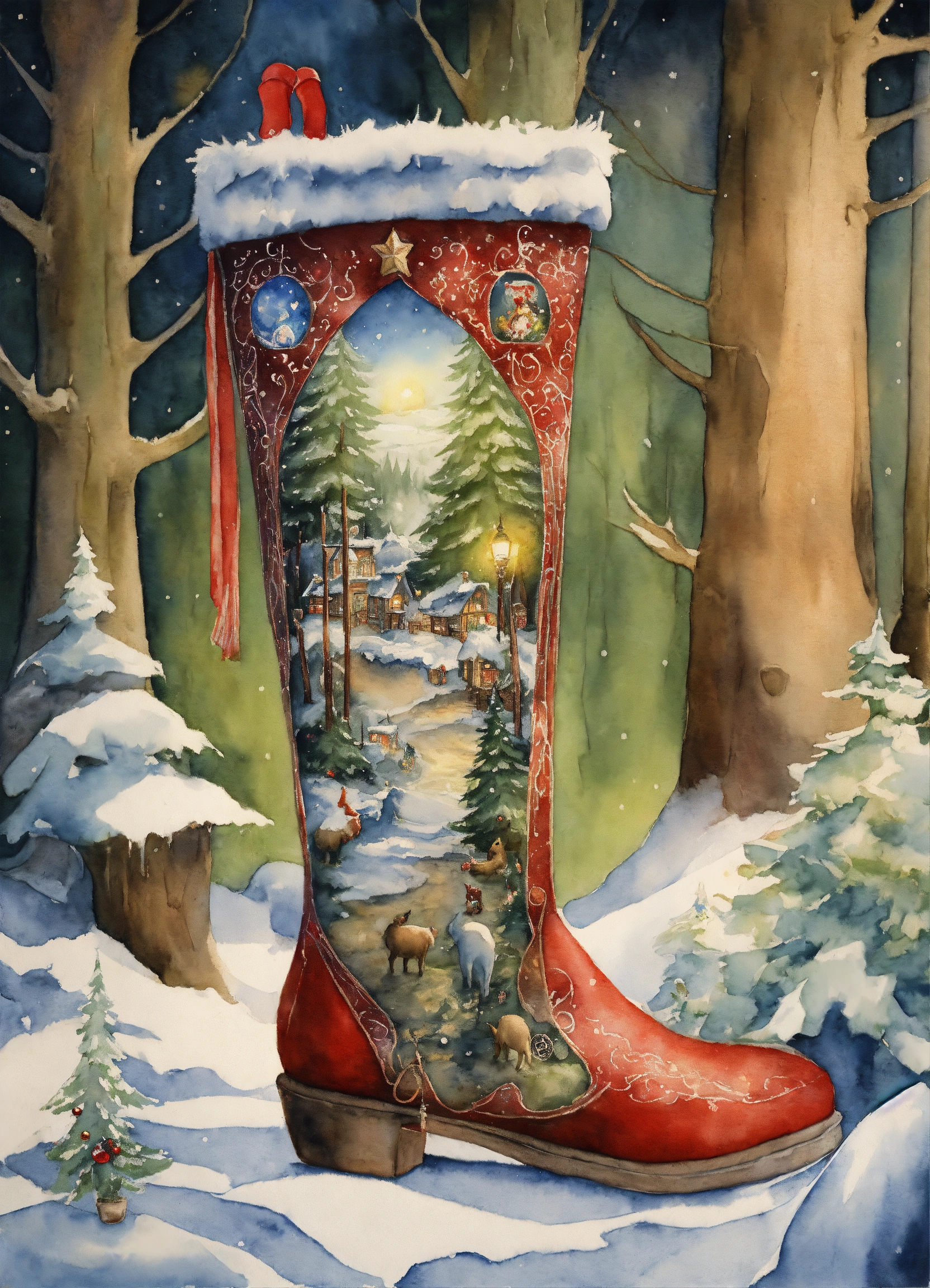 Lexica - A watercolor painting depicting an intricately detailed quirky ...