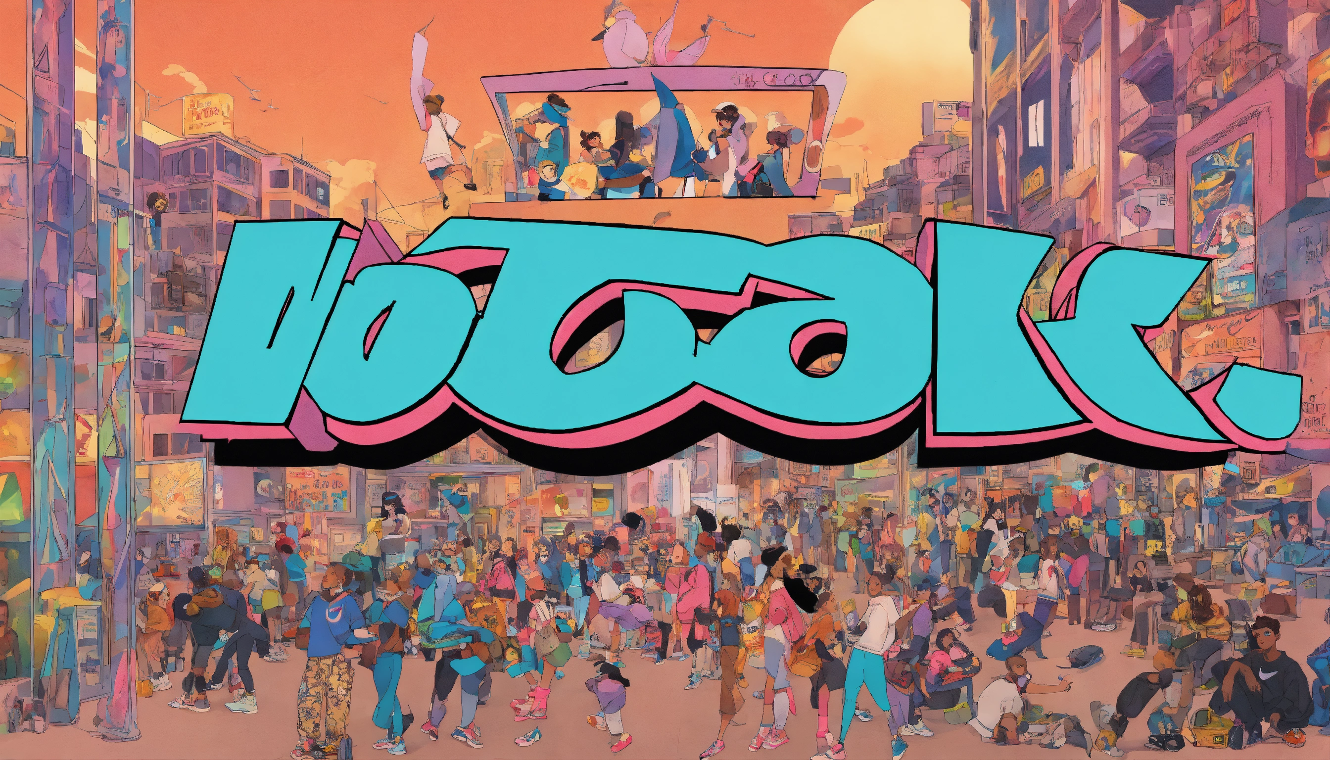 Lexica - Lettering surreal amalgamation of people, dynamic dancing flow ...