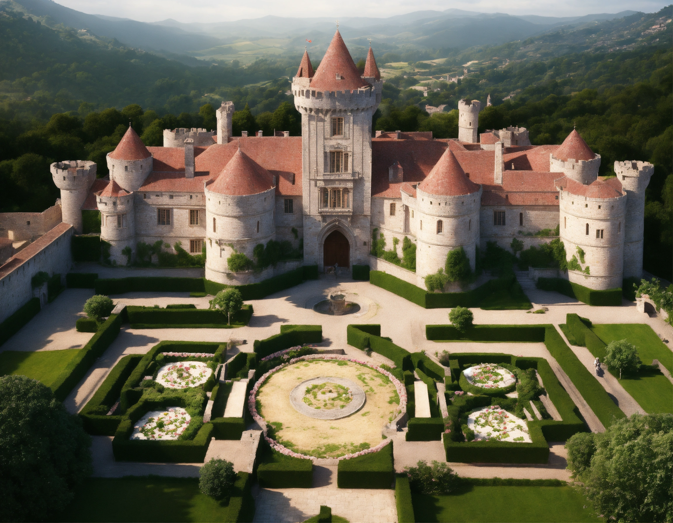 Lexica - Ultra realistic, photorealistic, bird's eye view of a medieval ...