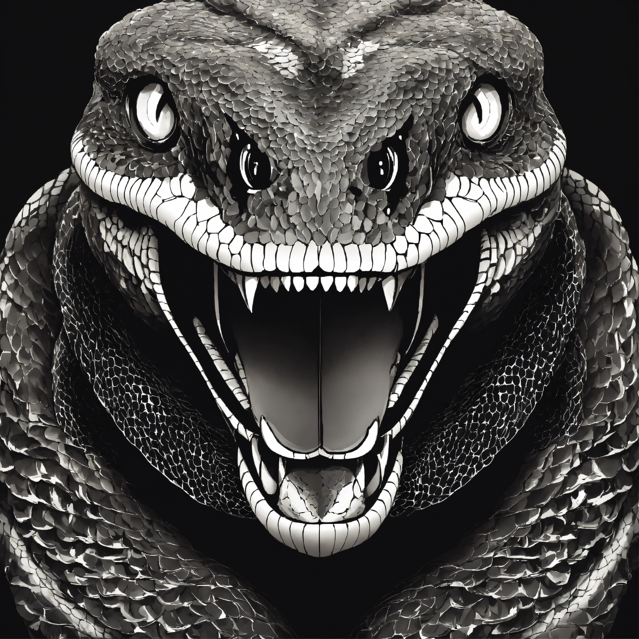 Lexica - A snake face, front view, vector design, illustrator design ...