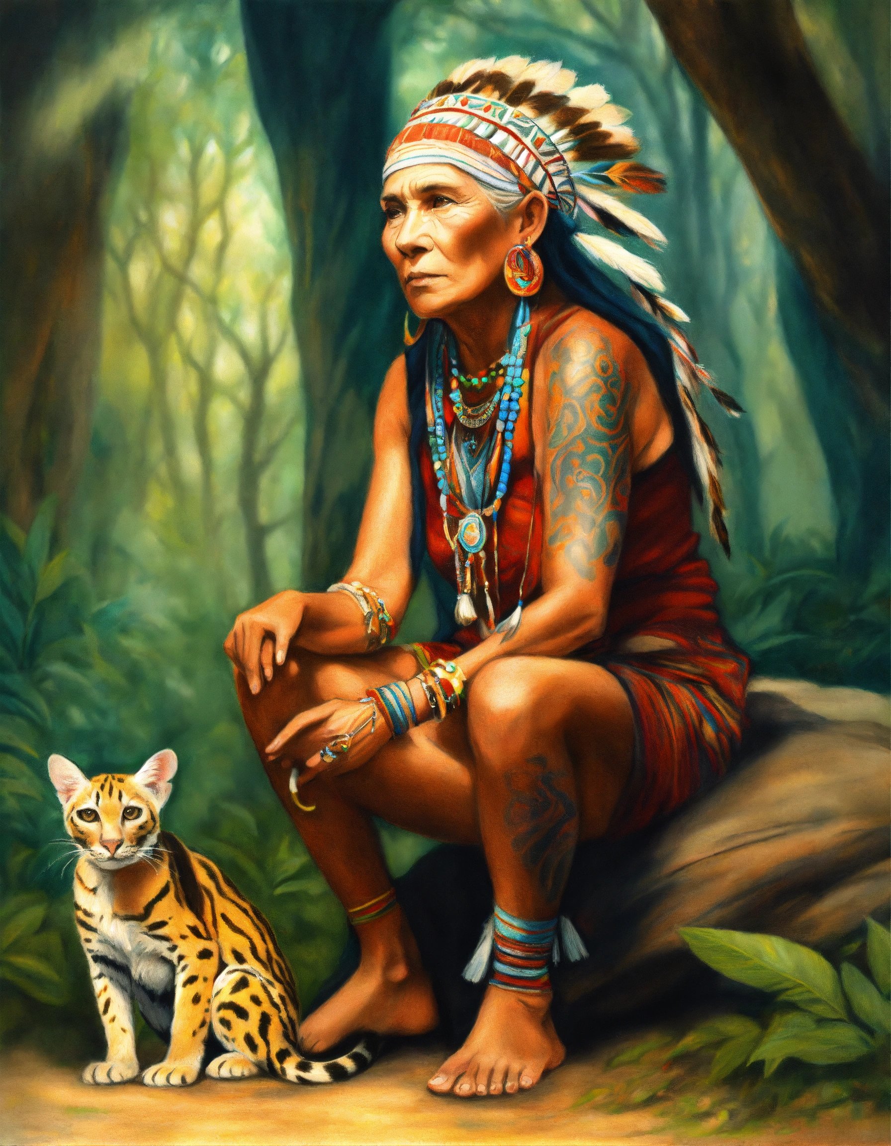 Lexica - Colored pencil illustration full body portrait of an