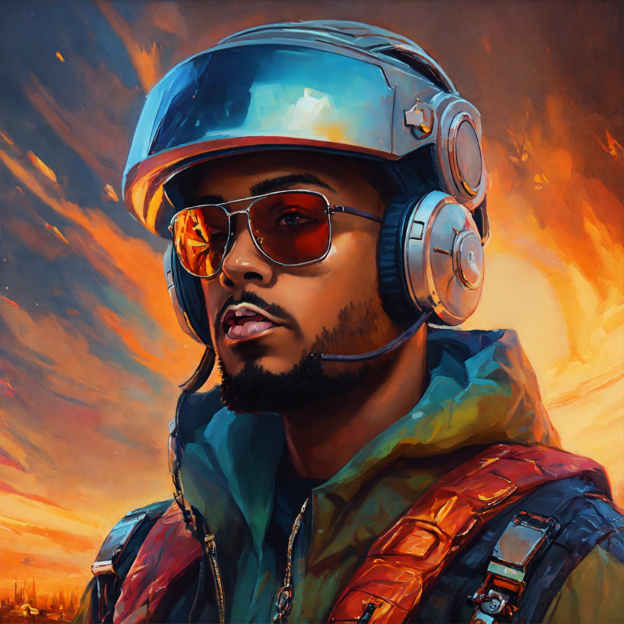 Lexica - Sci-fi fantasy Rapper Artist, Head shot, oil painting art ...
