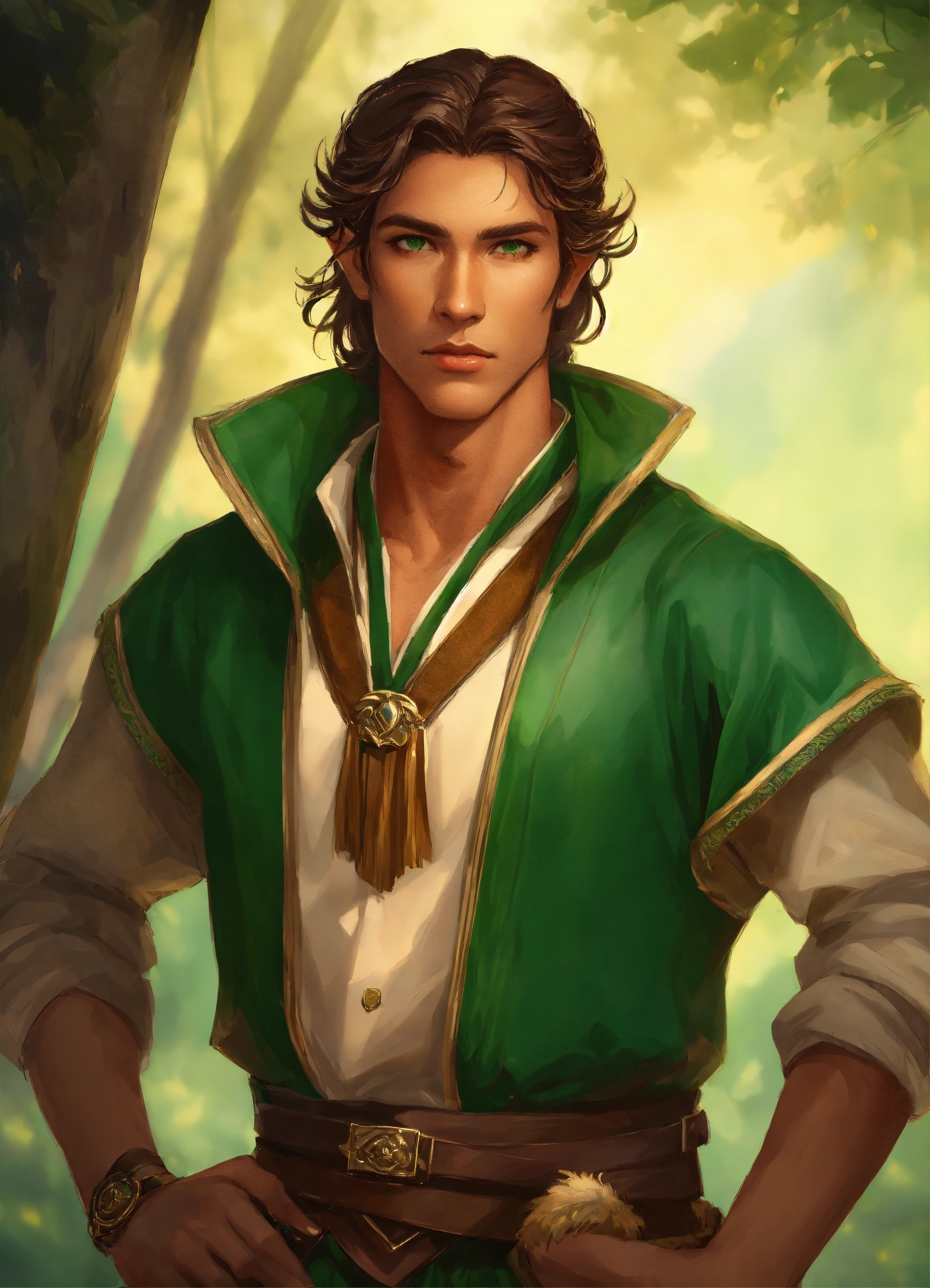 Lexica - Full body portrait of handsome elf male scout, high cheekbones ...
