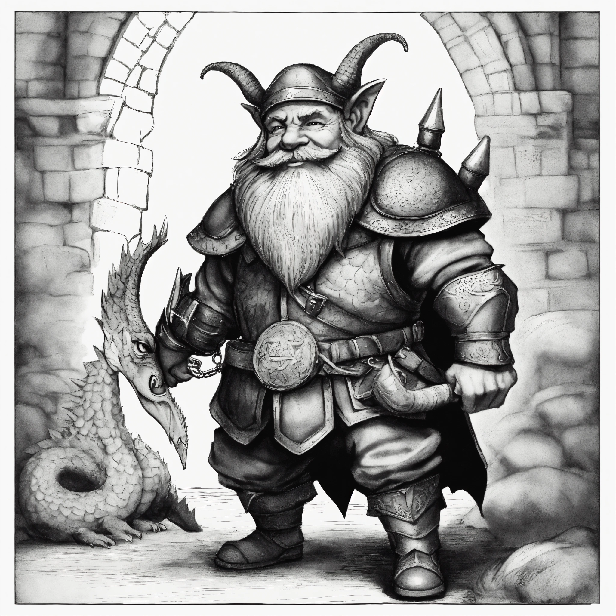 Lexica - Draw funny dwarf with a dragon agg in his hand fantastic ...