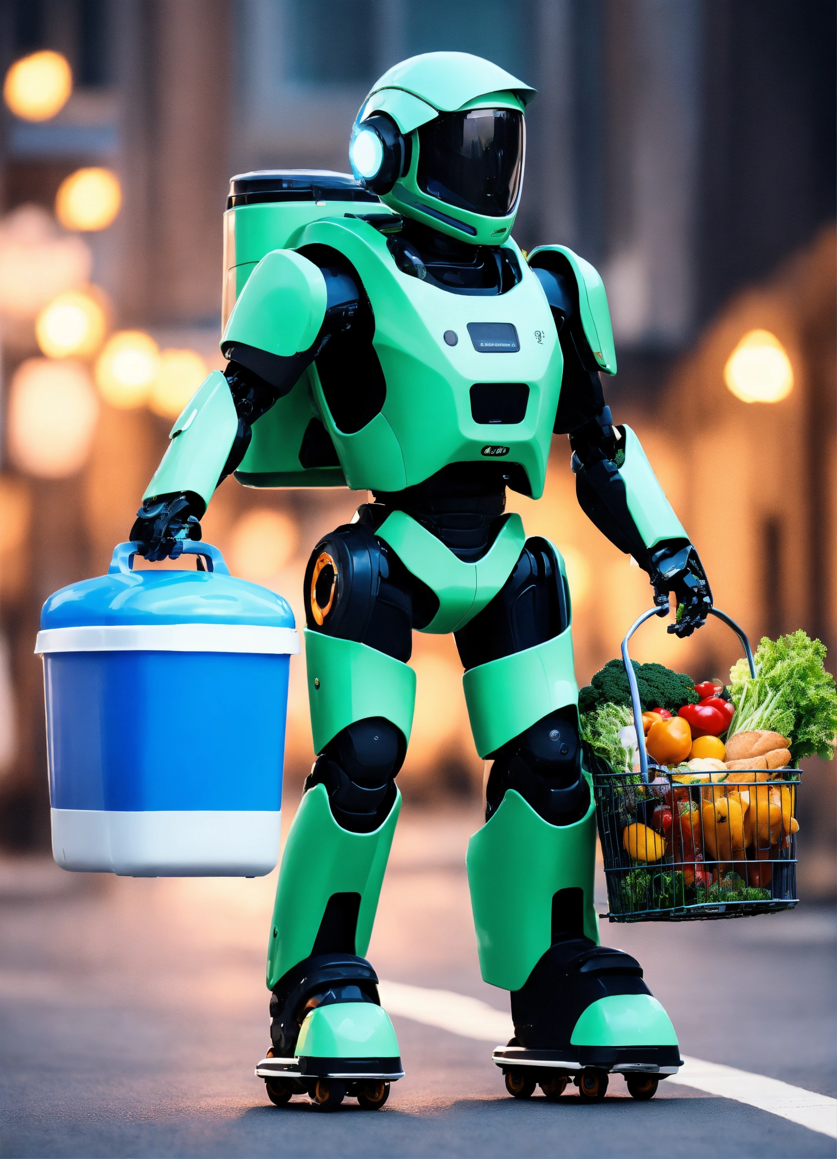 Lexica - A passionate male robot riding on hoverboard to deliver ...