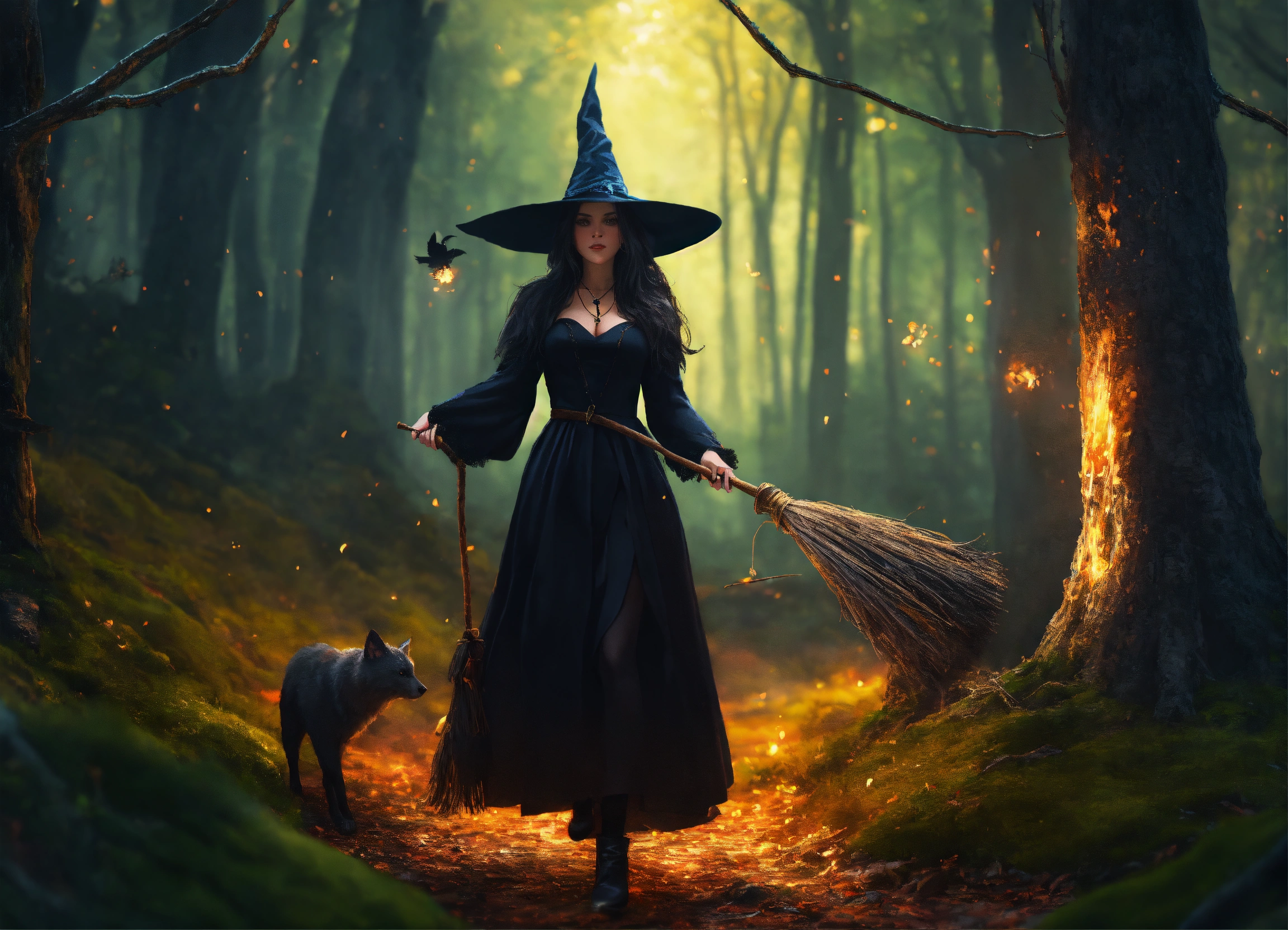 Lexica - Witch background, background woods, 4k, detailed, expressed ...