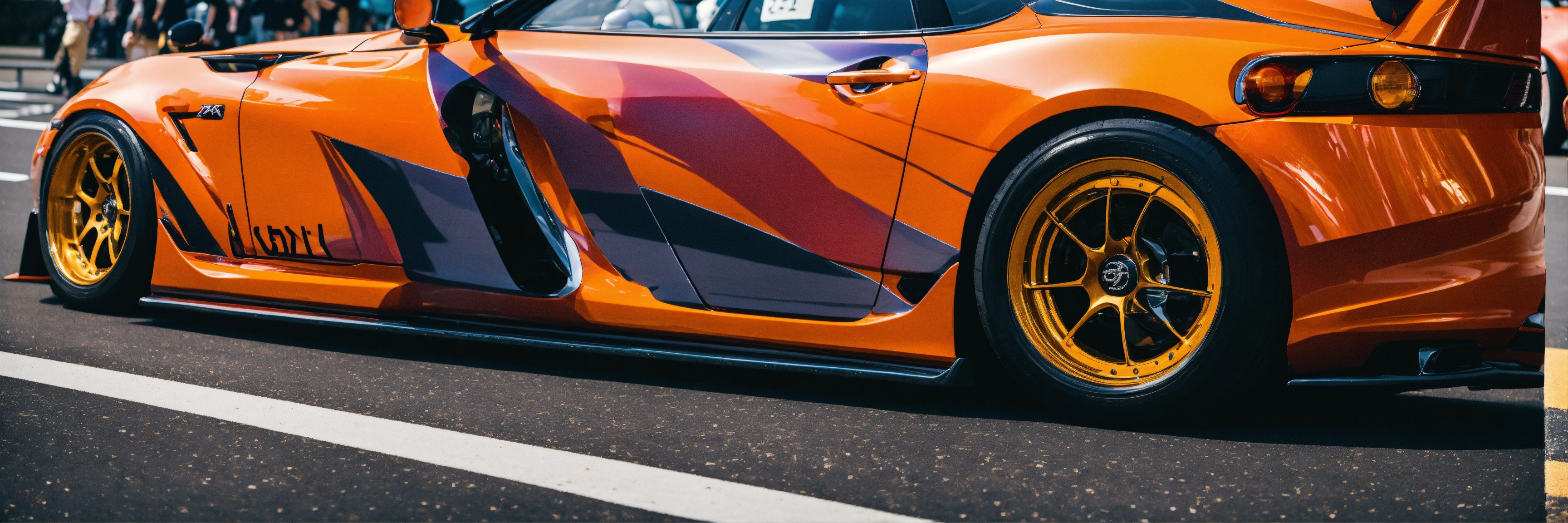 Lexica - A colorful orange Nissan Silvia S15 with a spoiler racing a ...
