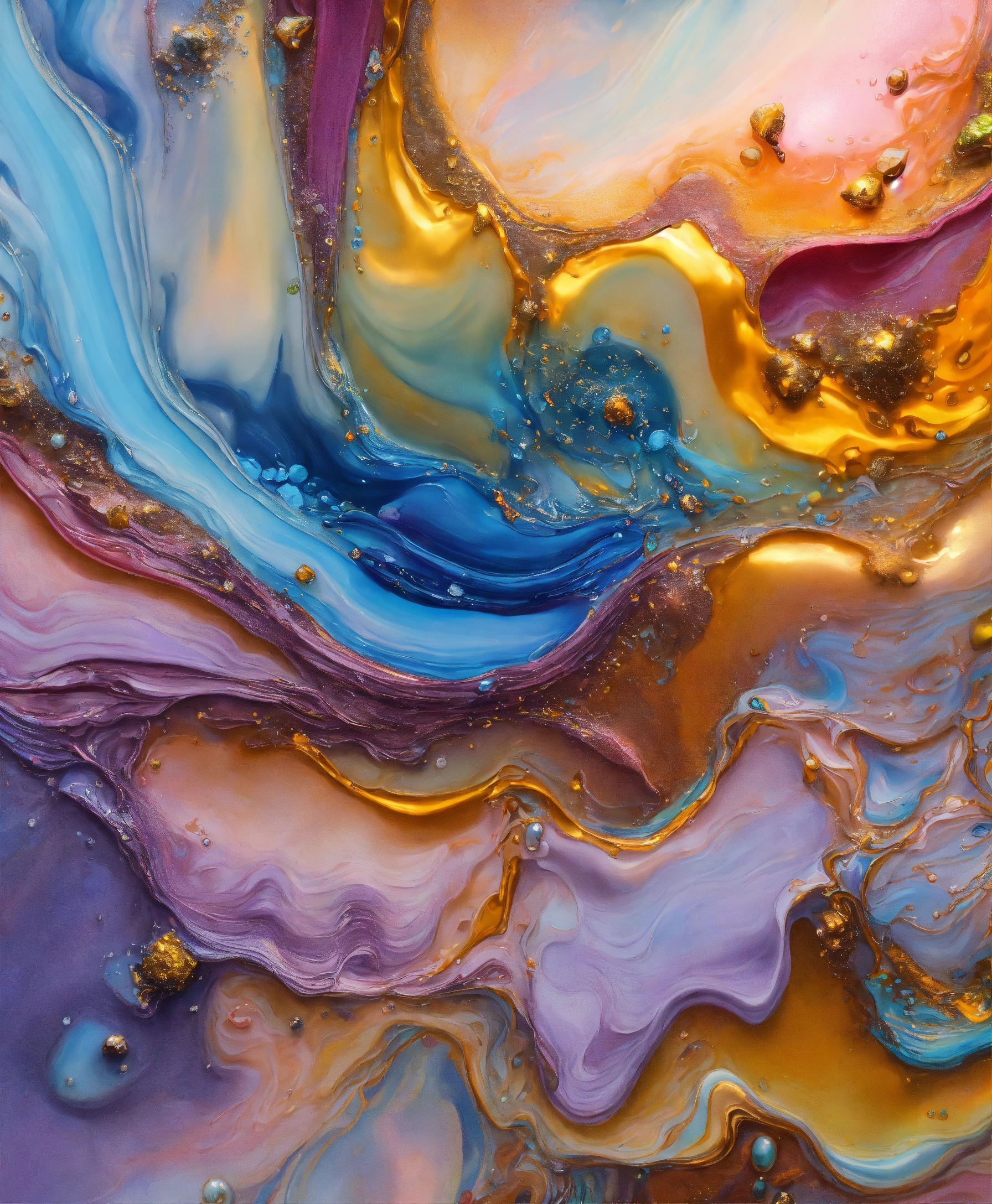 Lexica - Colorful abstract painting oil and water complex complicated ...
