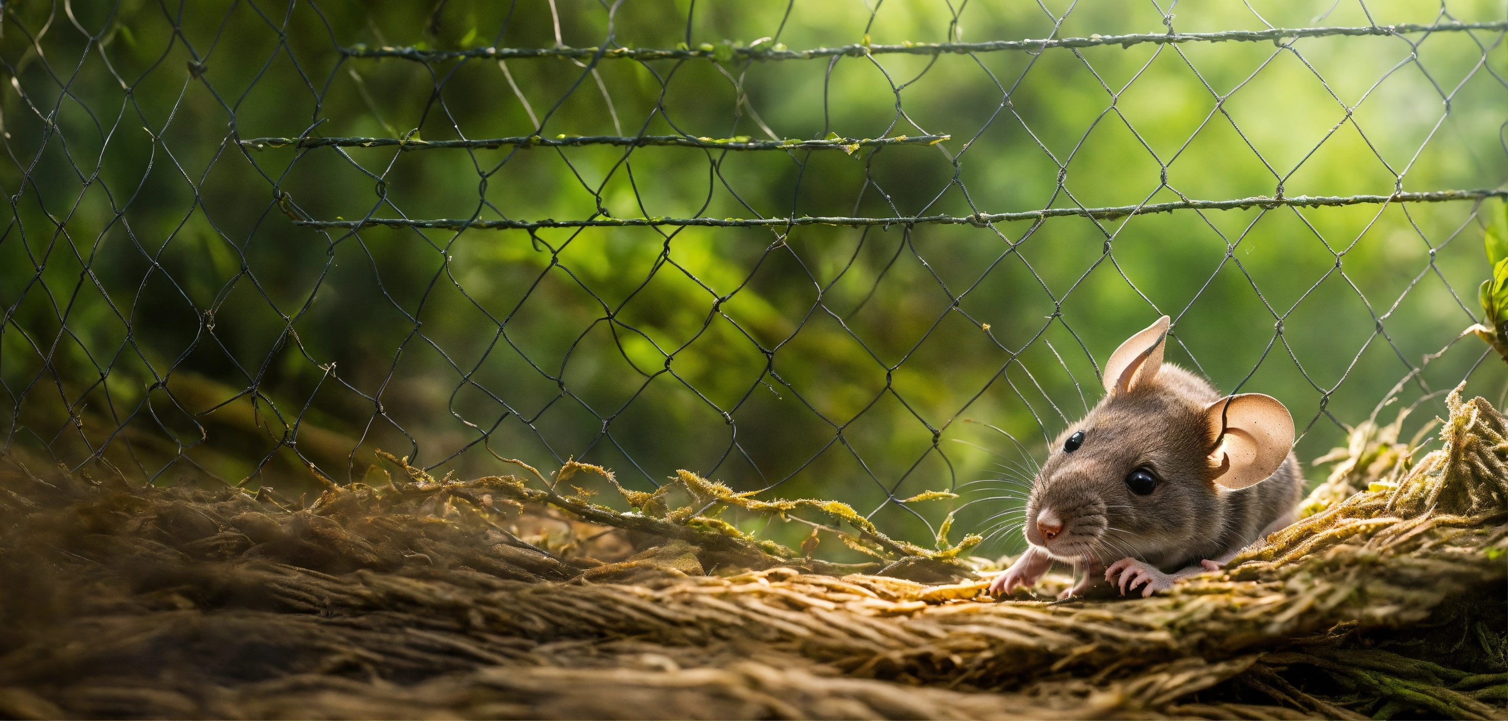 Lexica - With mouse sharp teeth, the mouse nibbled through the net in ...