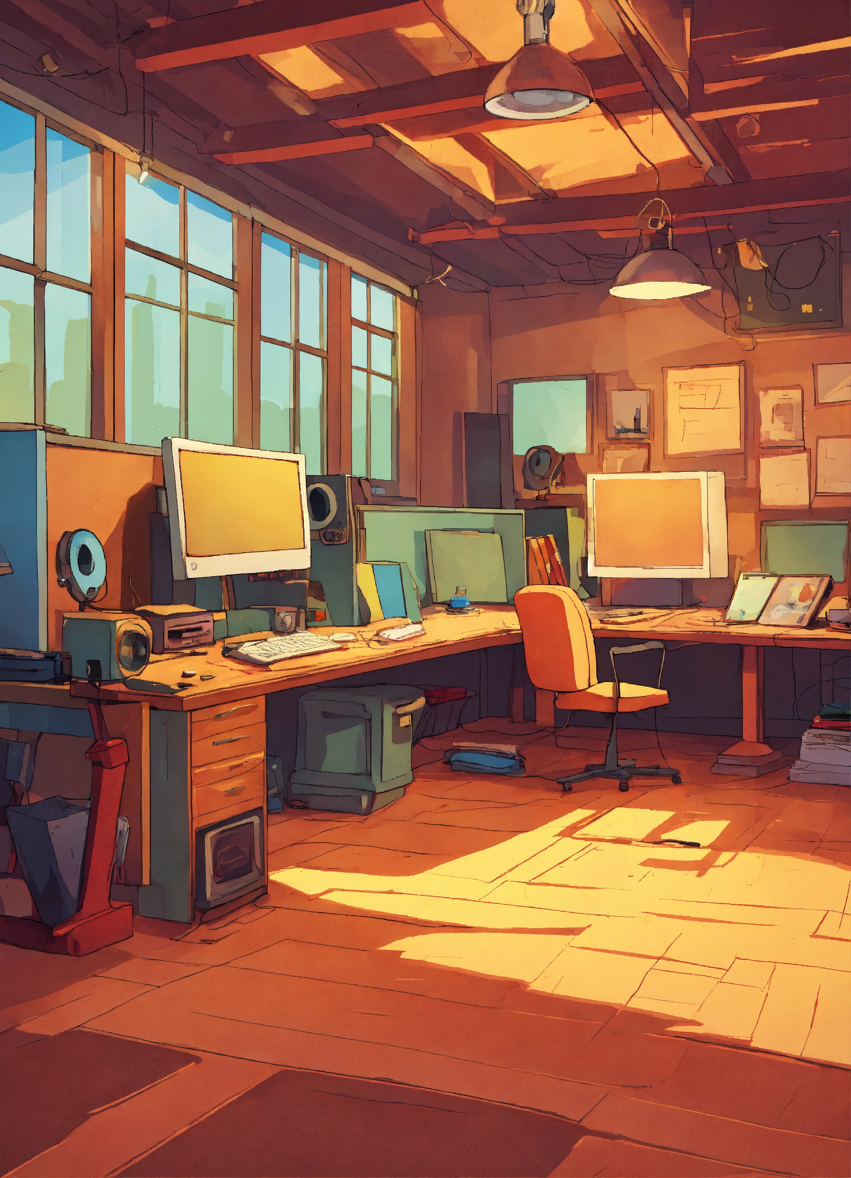 Lexica - An empty cartoon studio.