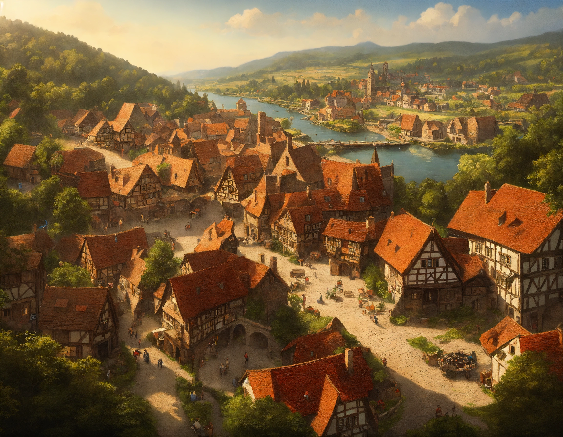 Lexica - Highly realistic, photography, Bird's eye view of a medieval ...