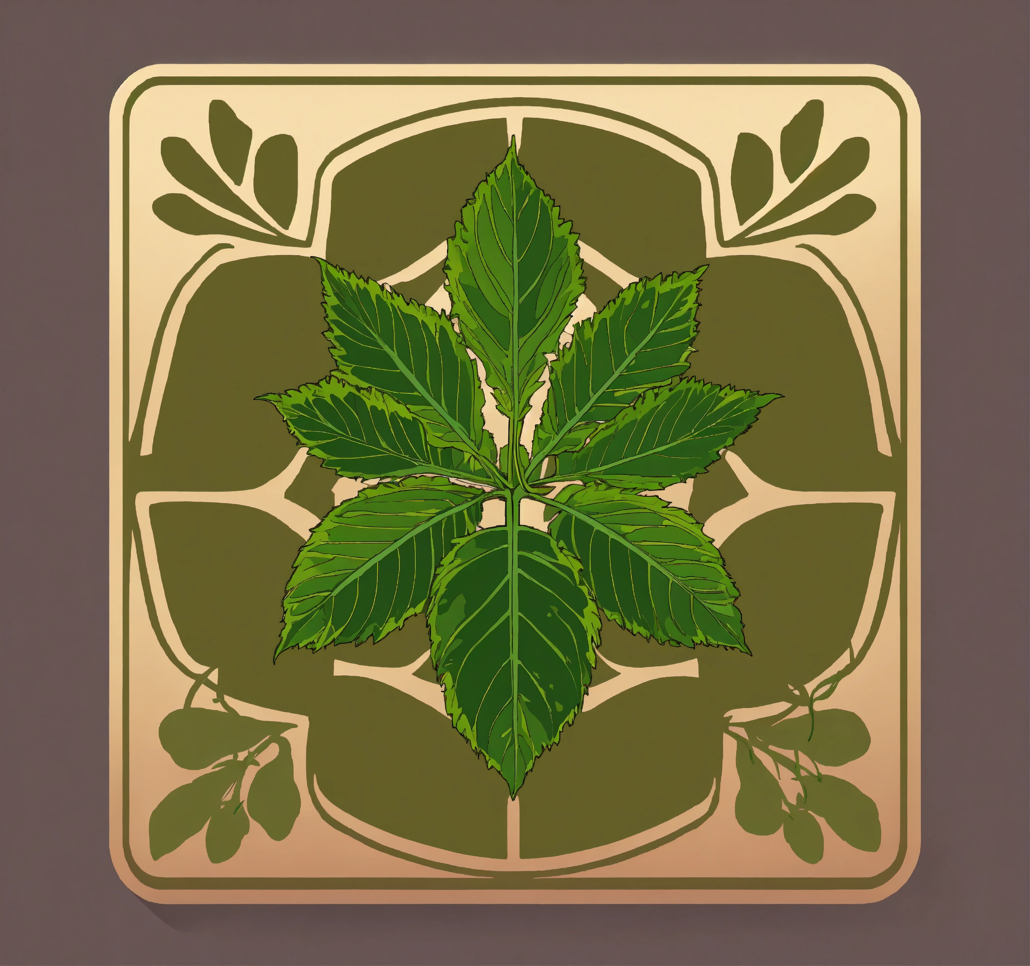 Lexica - Simple nettle plant in the middle vector icon