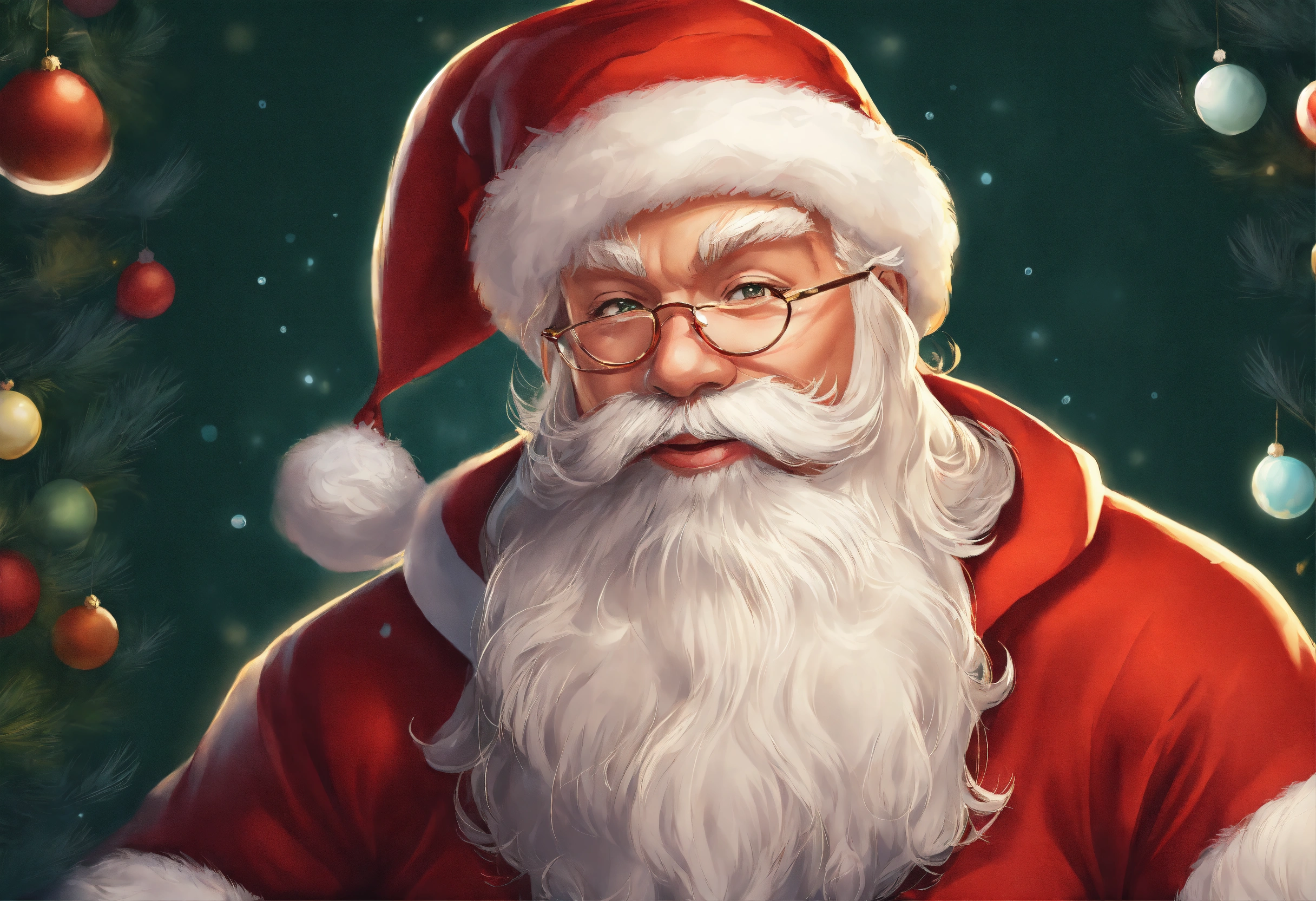 Lexica - Santa Claus illustration with a strong variation over previous ...