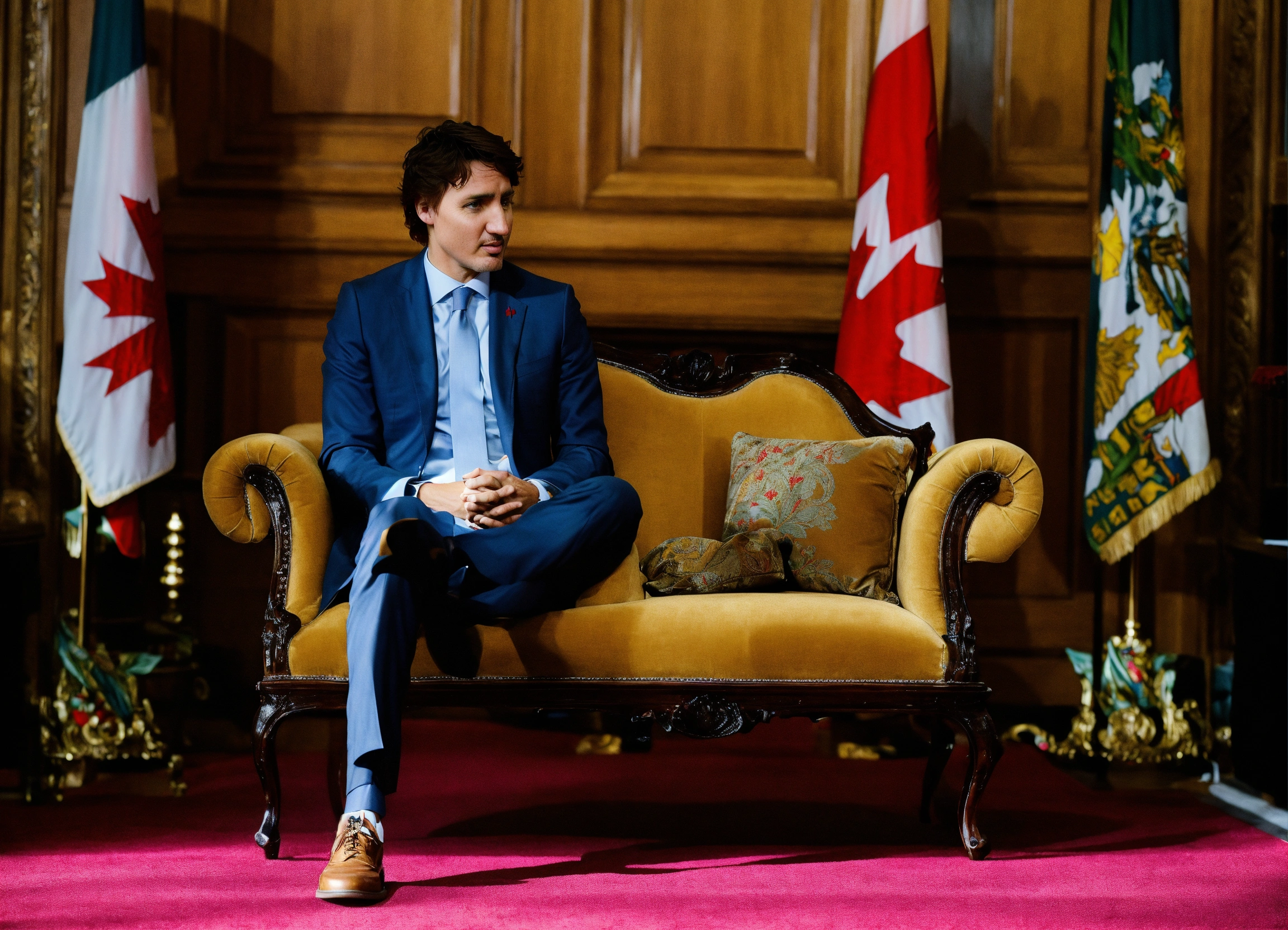 Lexica - JUSTIN TRUDEAU SITTING IN A CHAIR