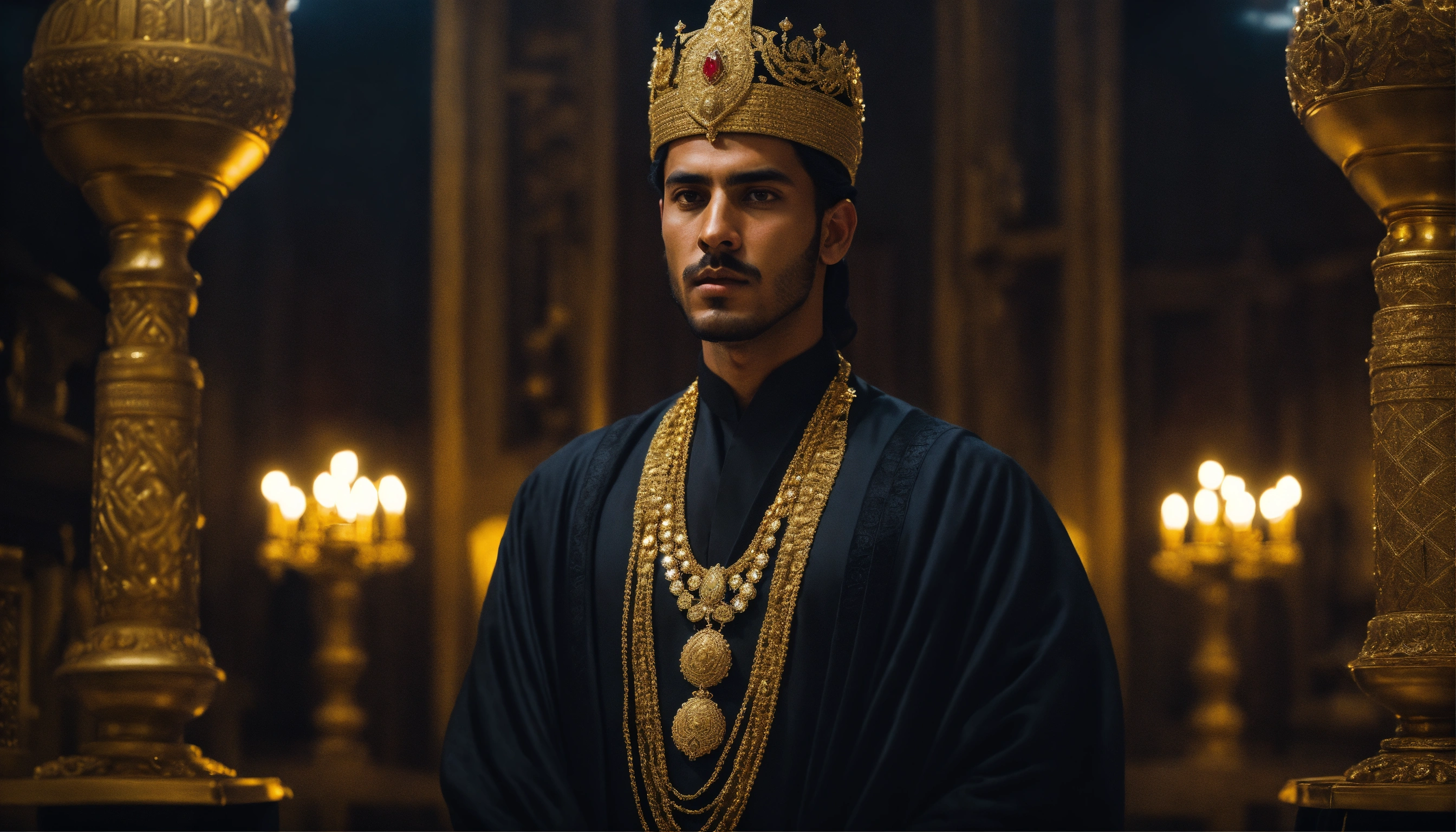 Lexica - Dramatic portrait of a young and handsome villainous Arabic ...