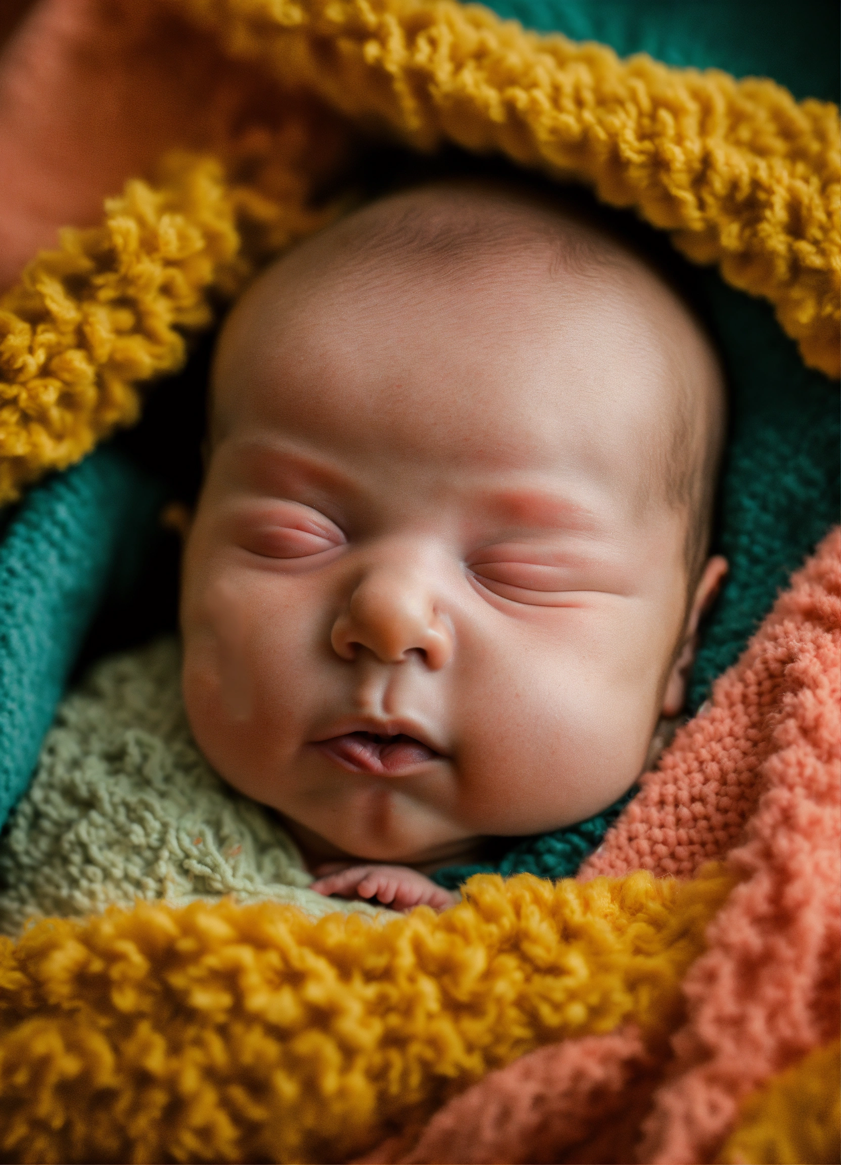 Lexica Realistic photo of a newborn in a baby blanket, in the