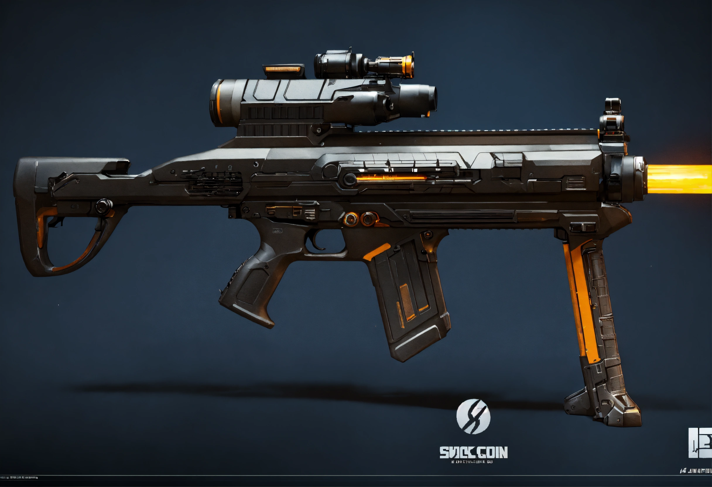 Lexica - Side view of the full image of a black sci fi energy assault ...